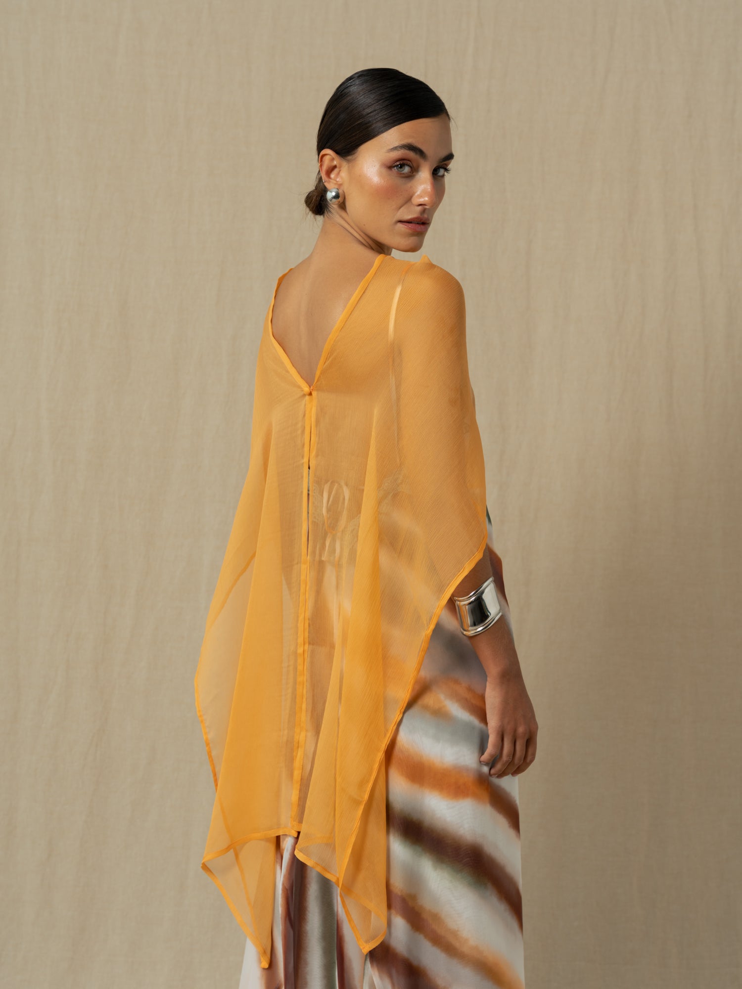 ORANGE SILK CAPE