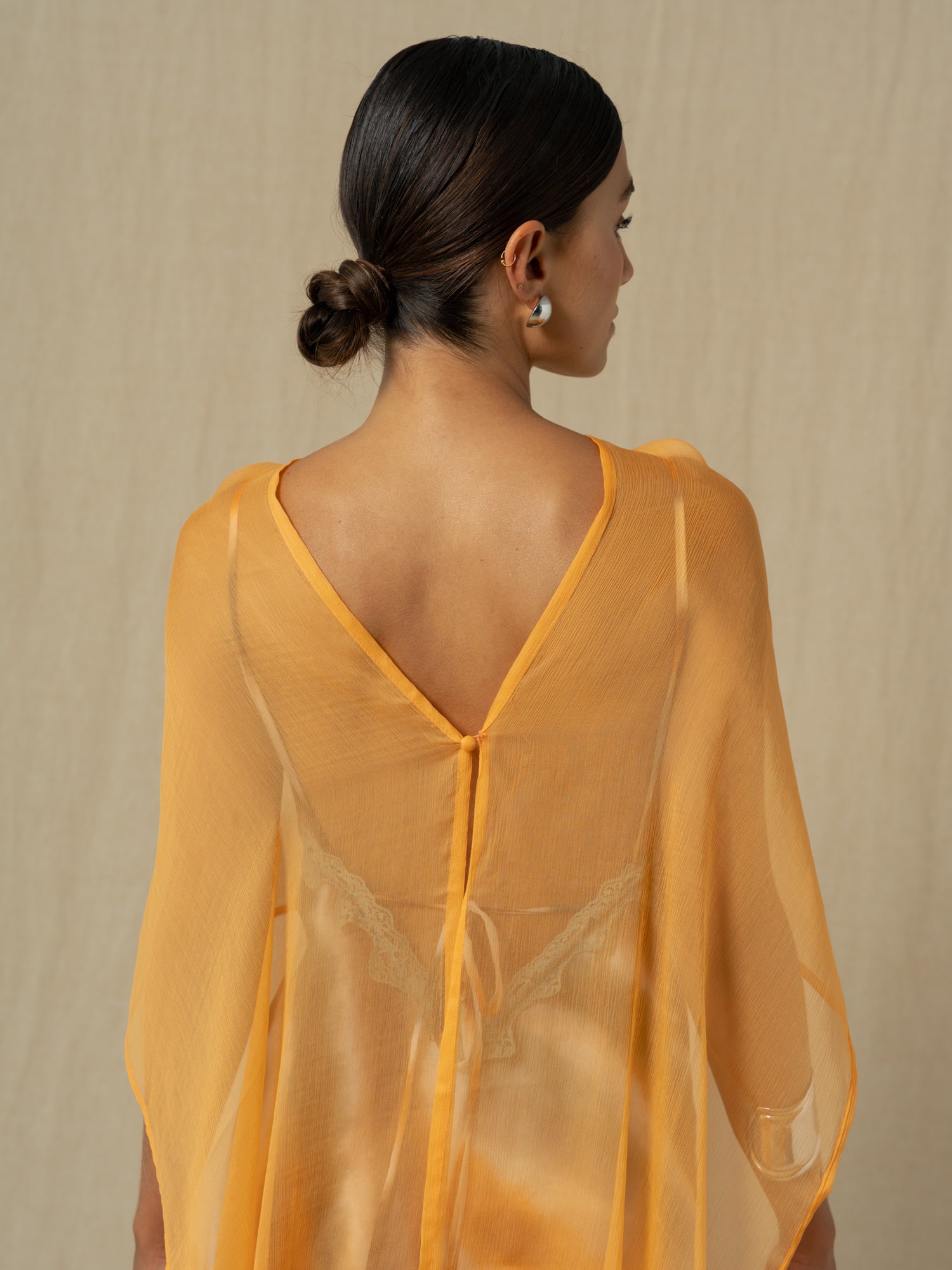 ORANGE SILK CAPE