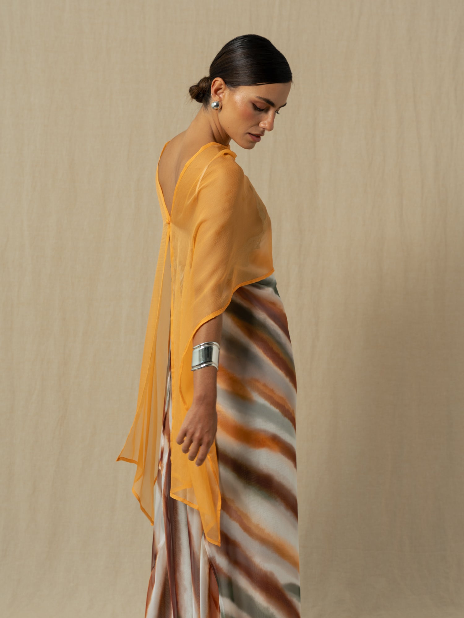 ORANGE SILK CAPE