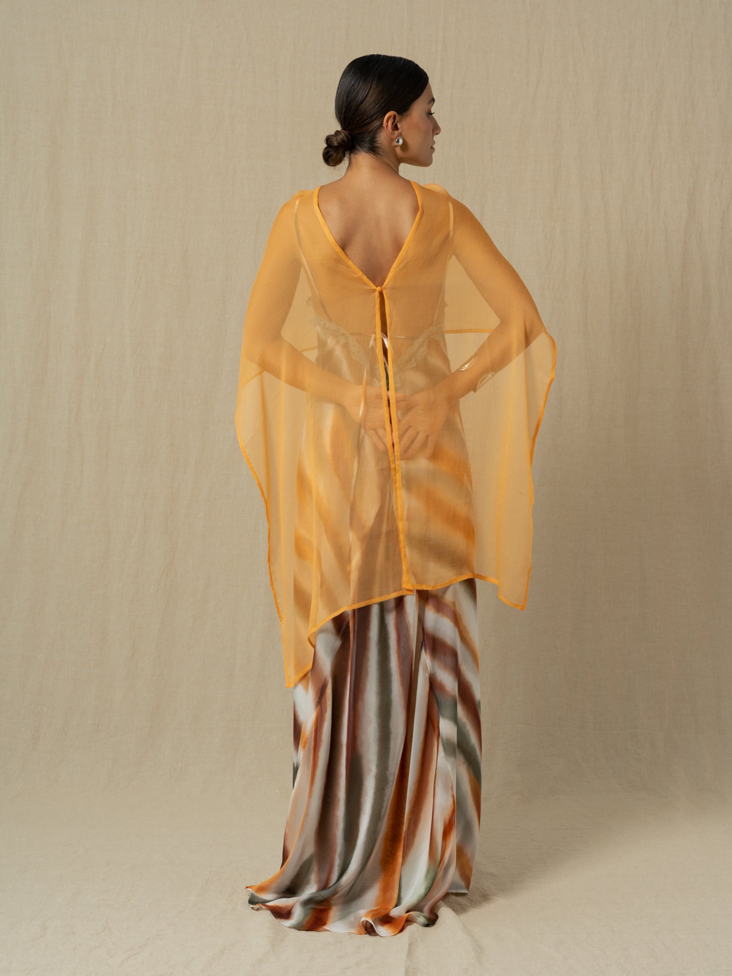 ORANGE SILK CAPE