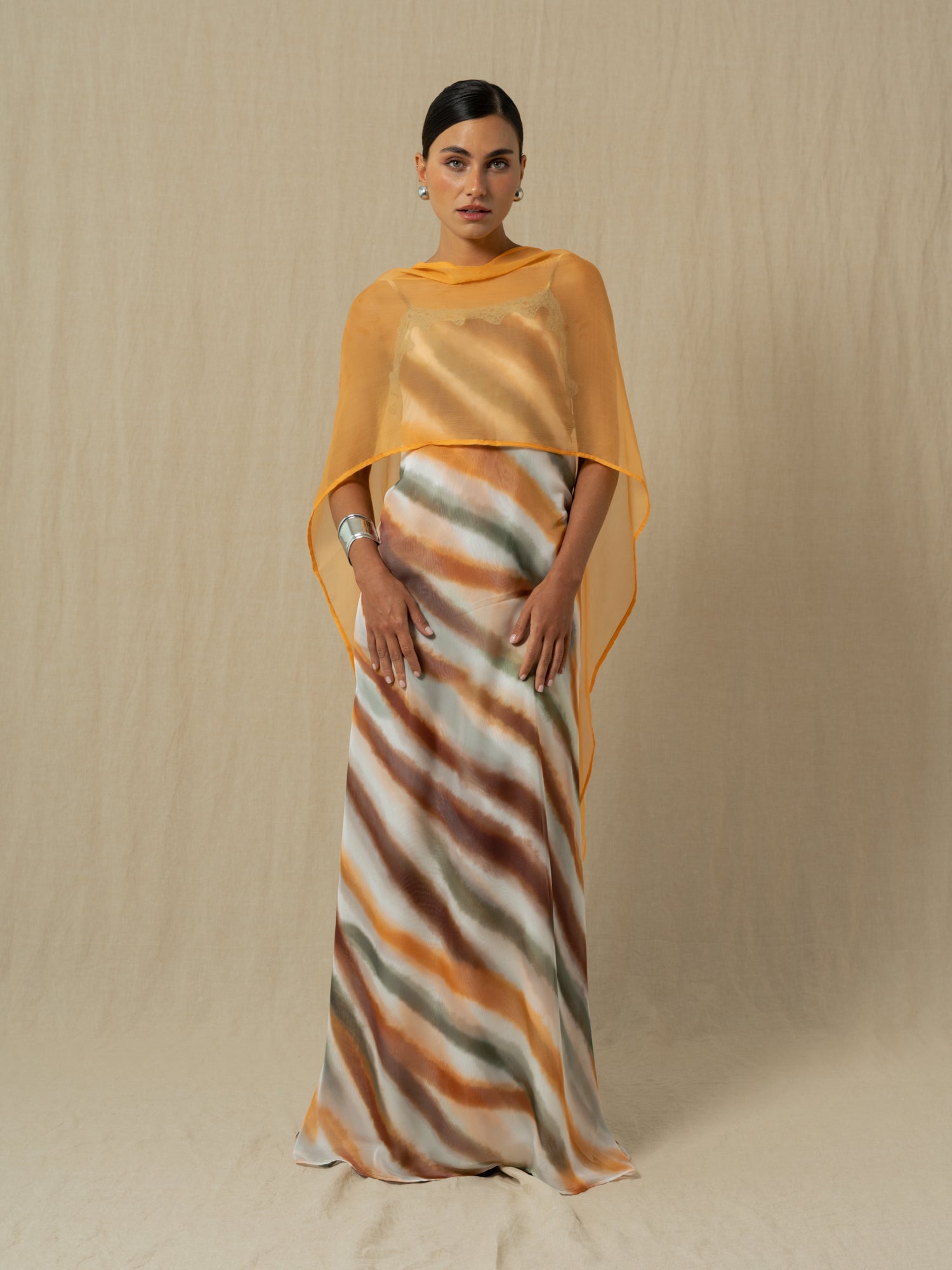 ORANGE SILK CAPE