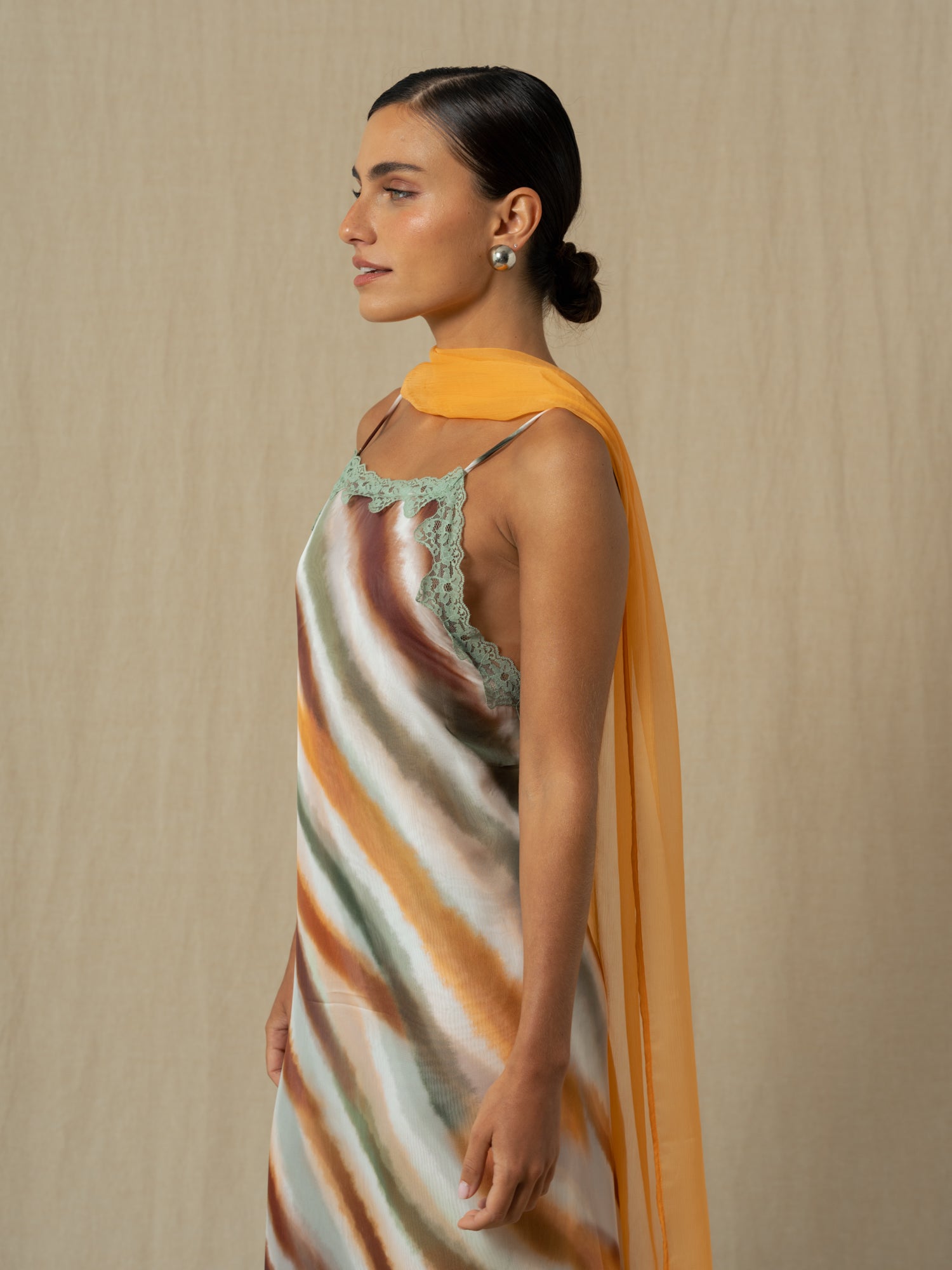ORANGE SILK CAPE
