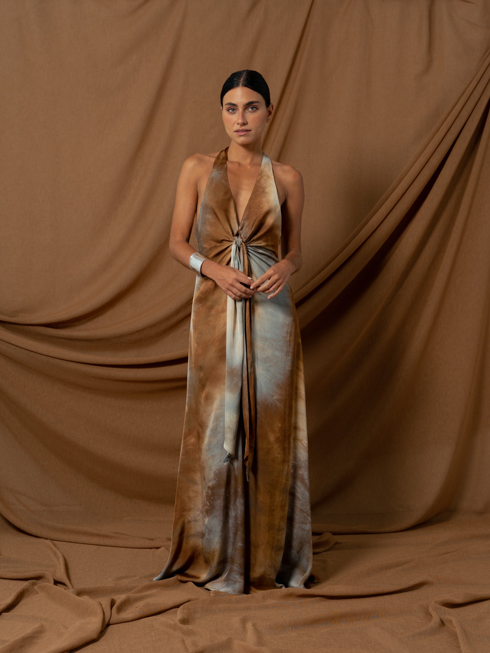 GIORGIA BROWN MAXI DRESS