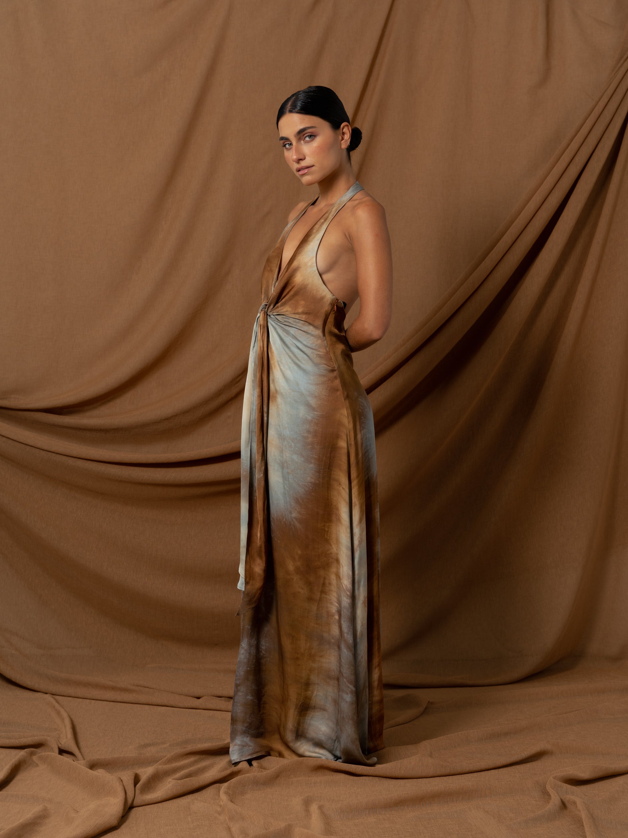 GIORGIA BROWN MAXI DRESS