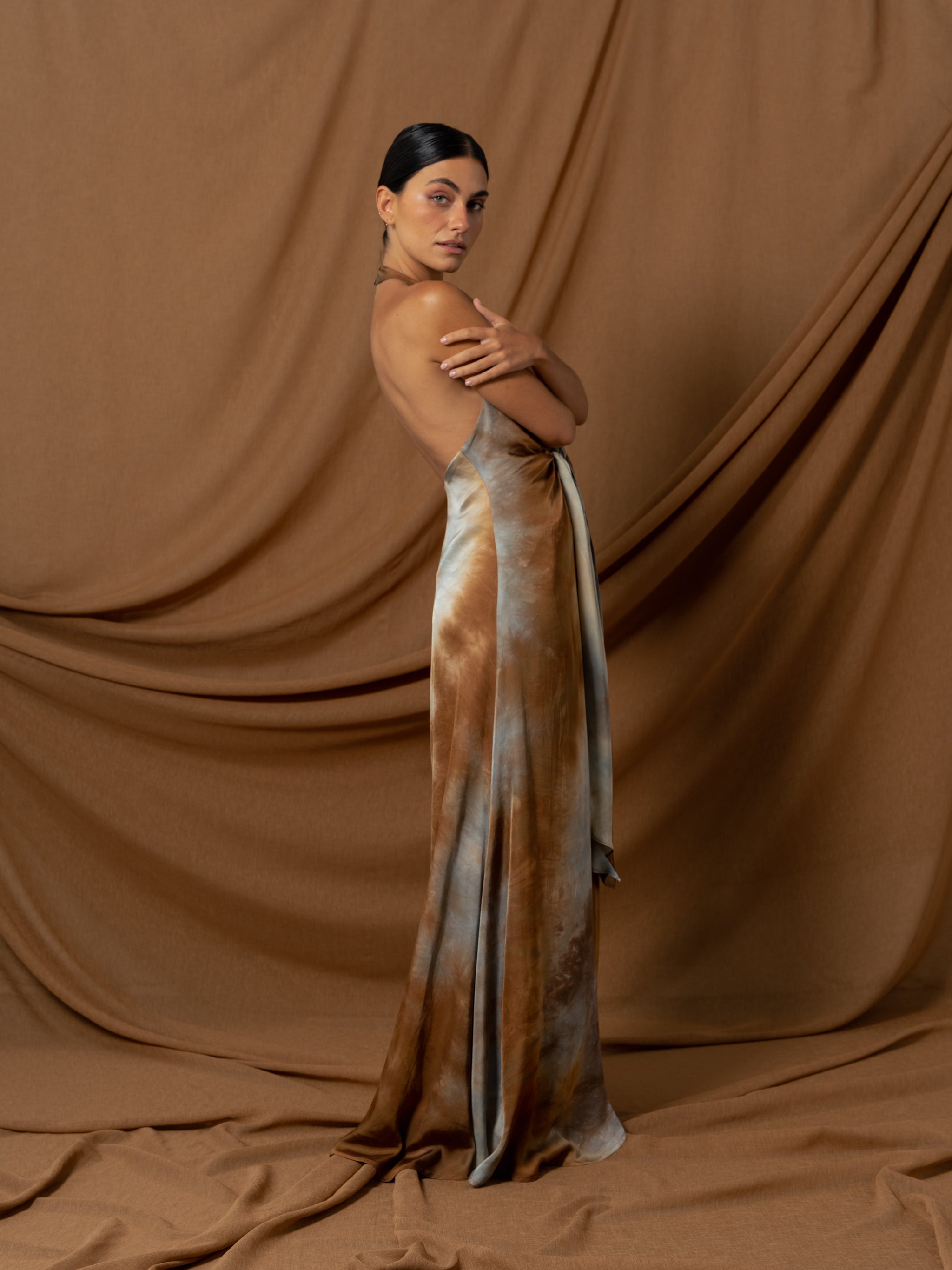 GIORGIA BROWN MAXI DRESS