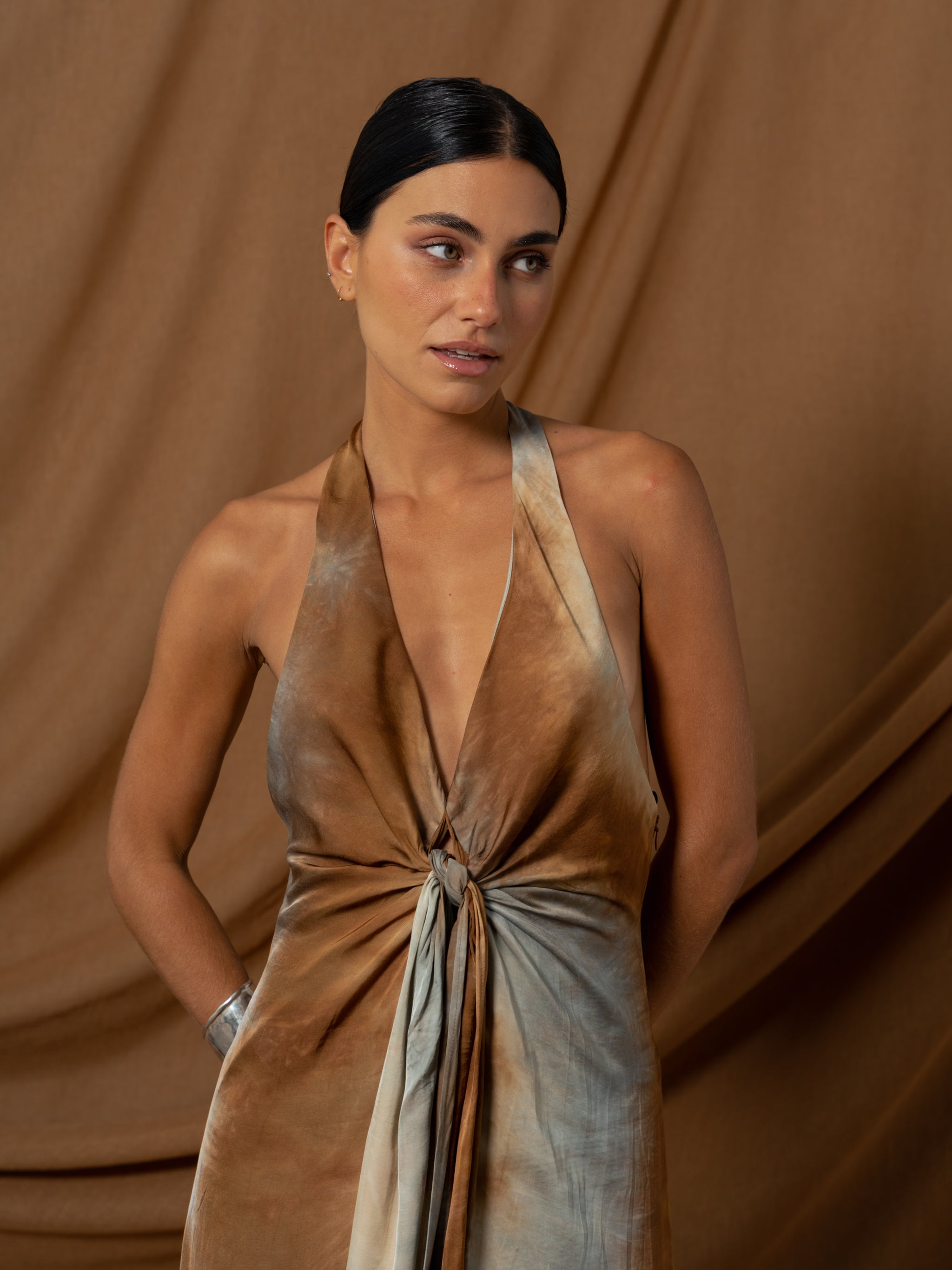 GIORGIA BROWN MAXI DRESS