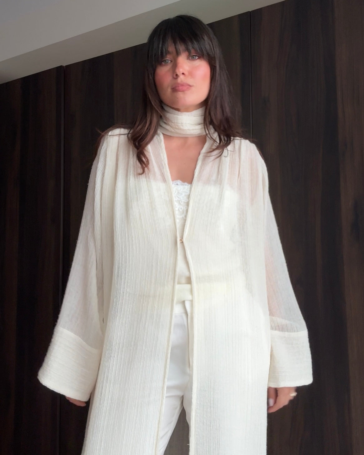 PRE-ORDER WHITE WOOL KAFTAN