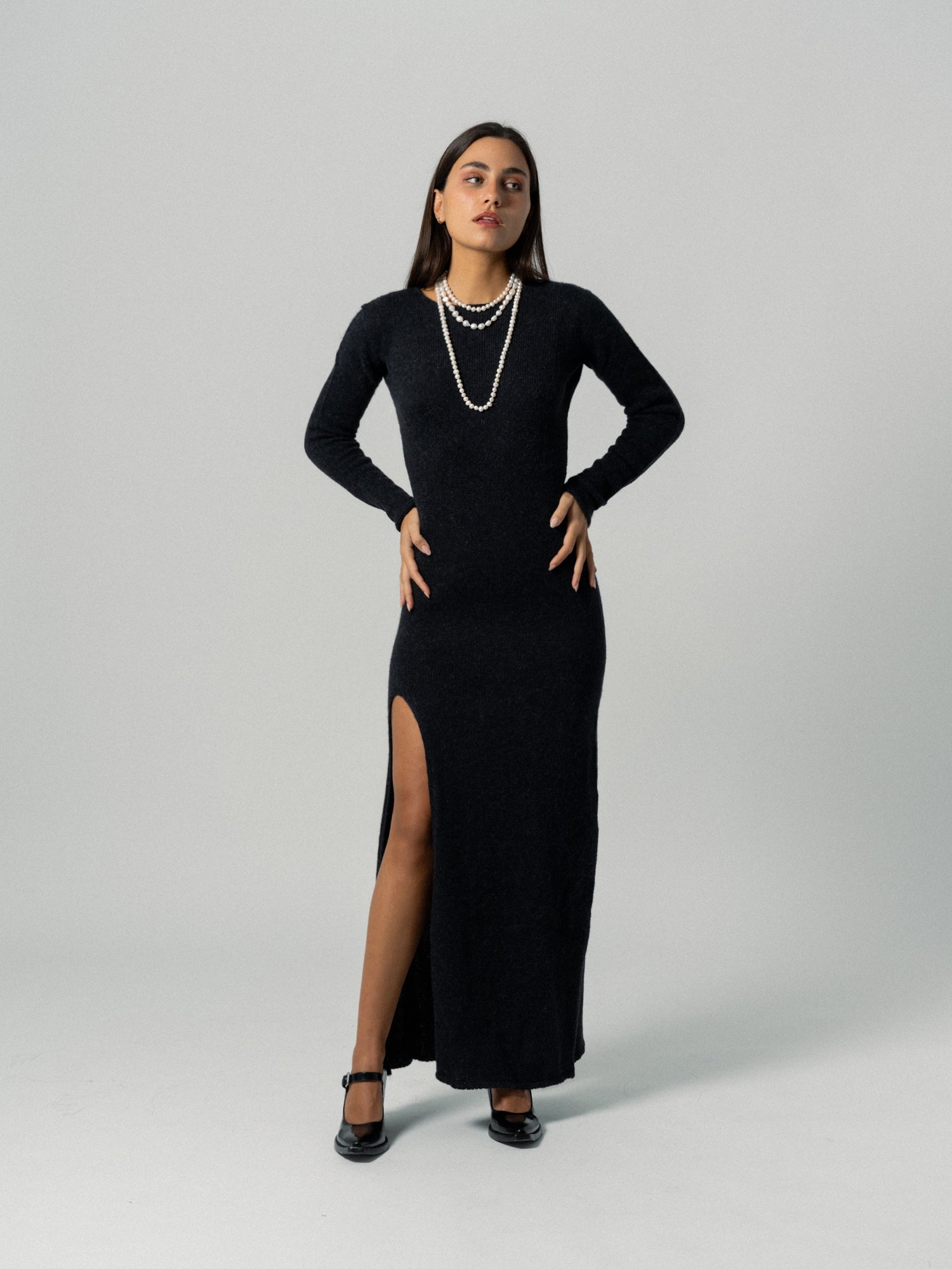 BLACK KNIT MAXI DRESS Nutka Studios BLACK KNIT MAXI DRESS Nutka Studios