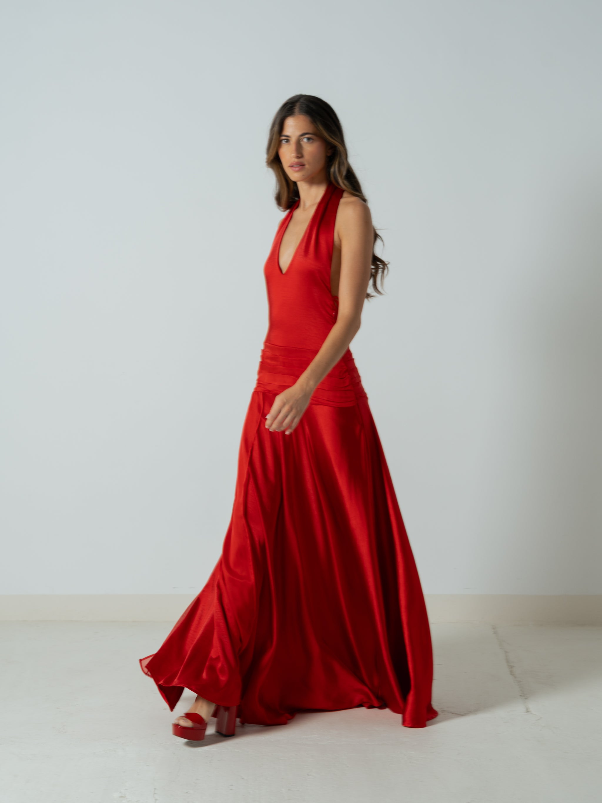 AMI ROUGE MAXI DRESS