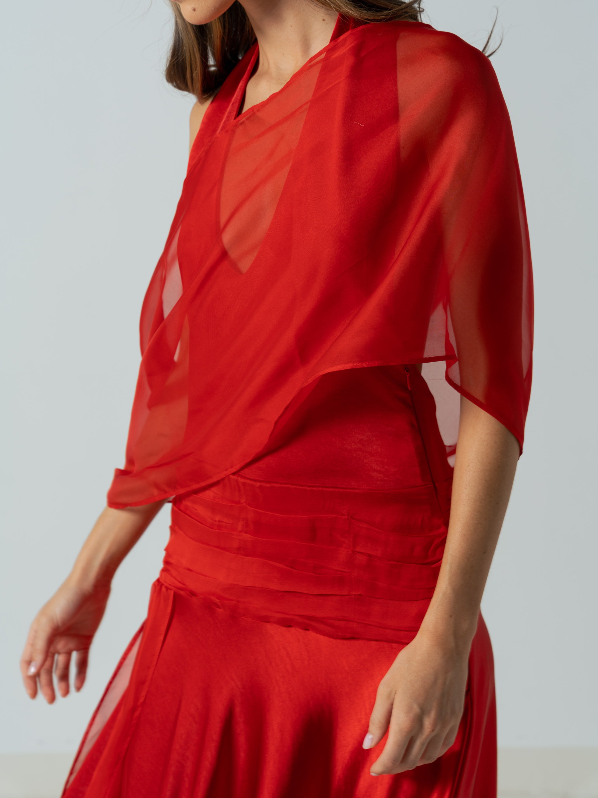 RED SILK CAPE
