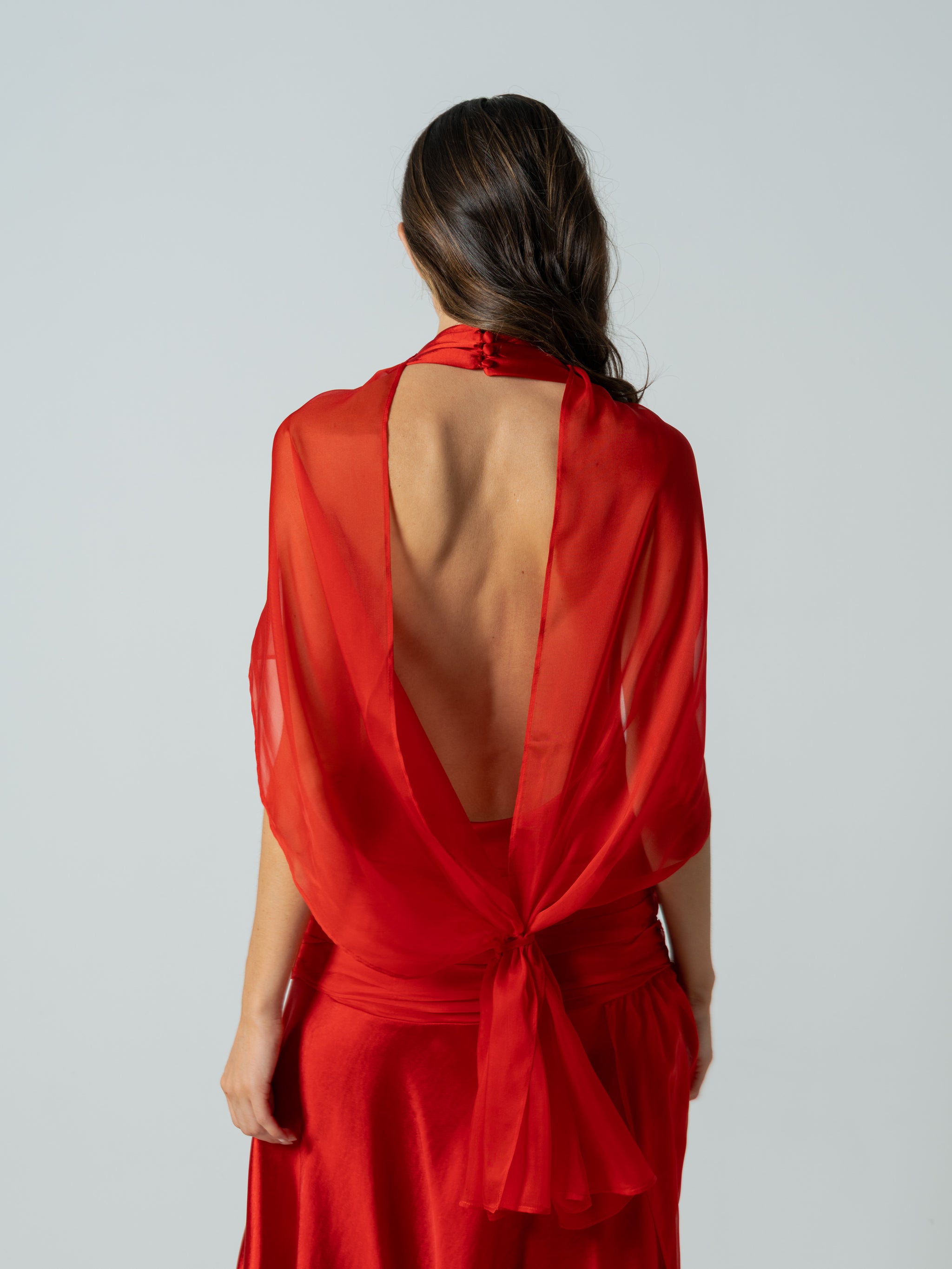 RED SILK CAPE