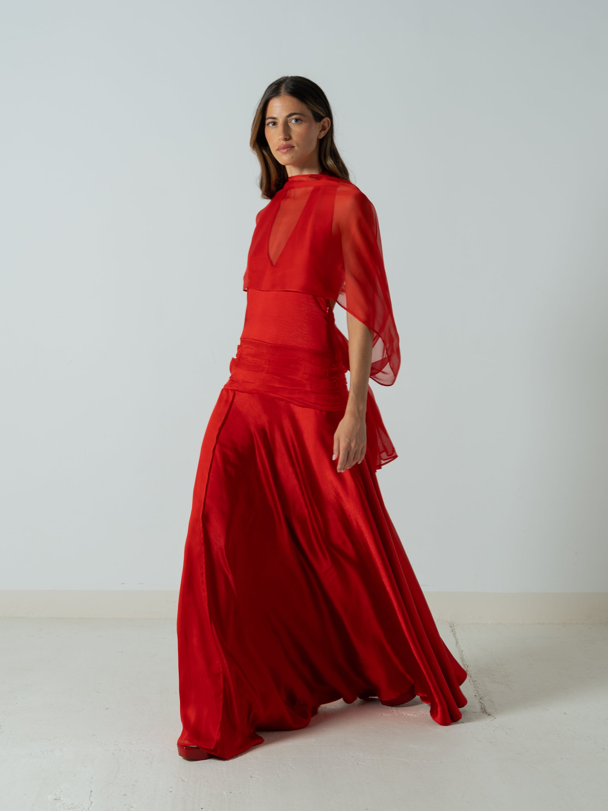 RED SILK CAPE