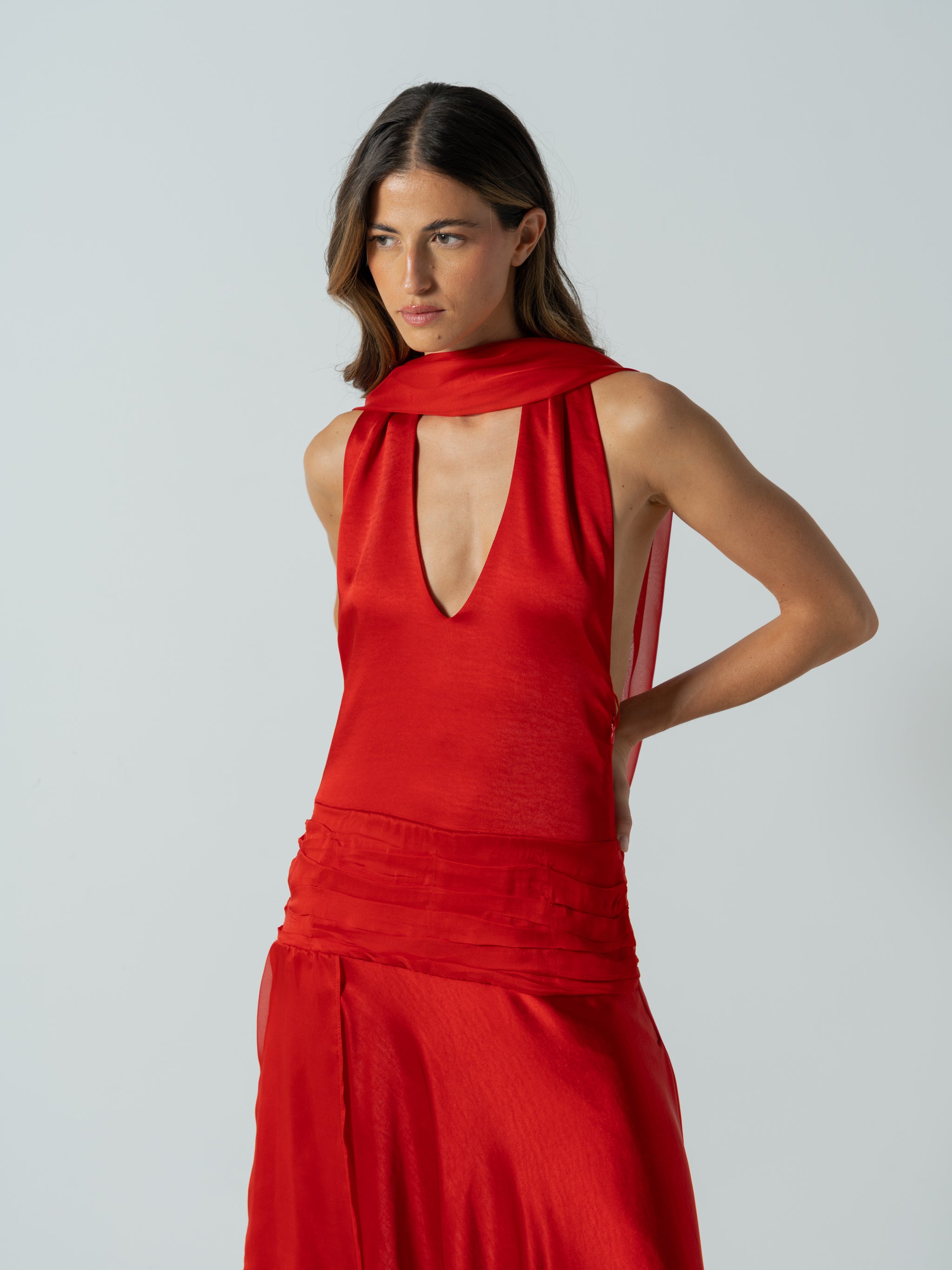 AMI ROUGE MAXI DRESS