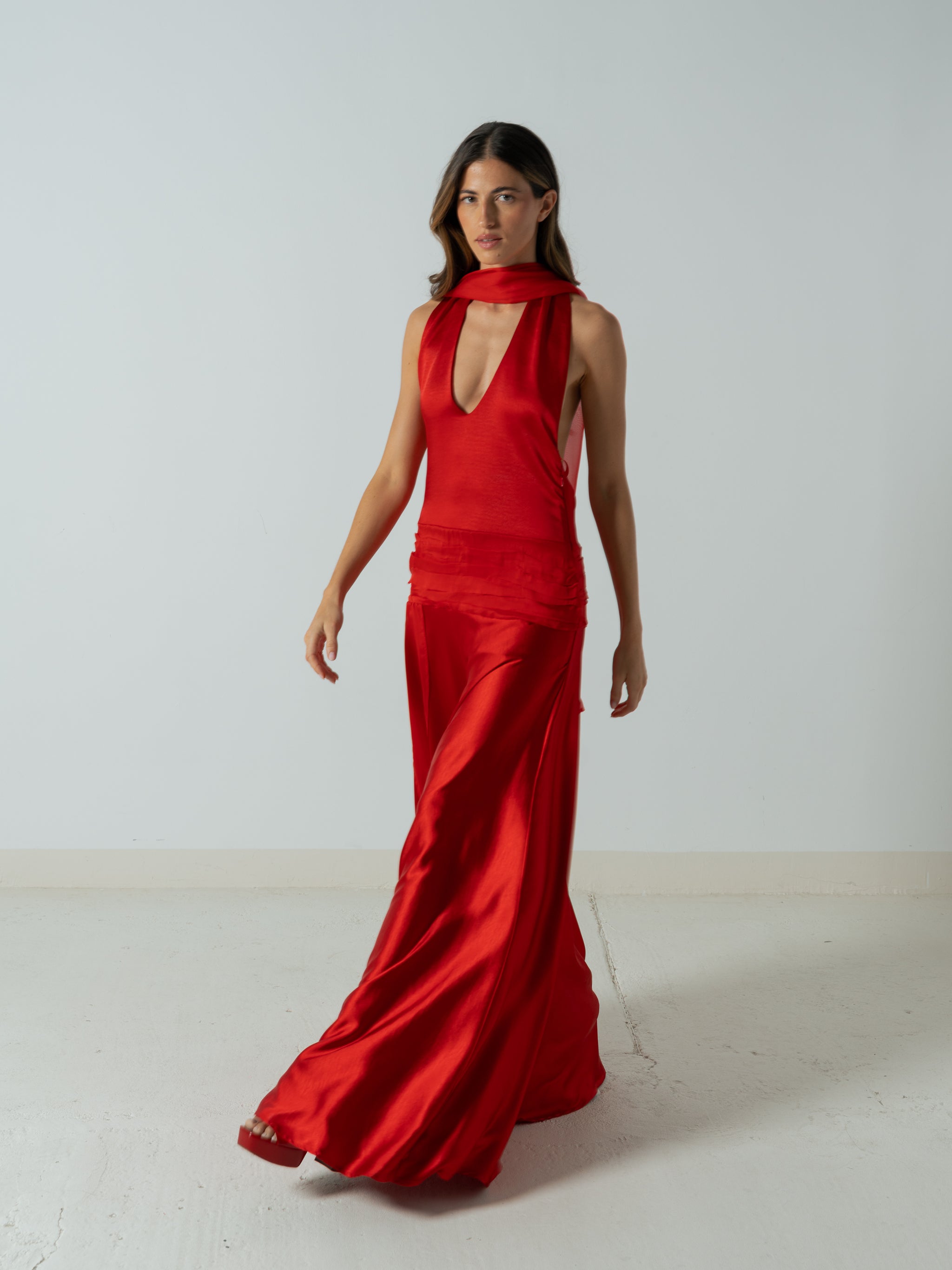 RED SILK CAPE