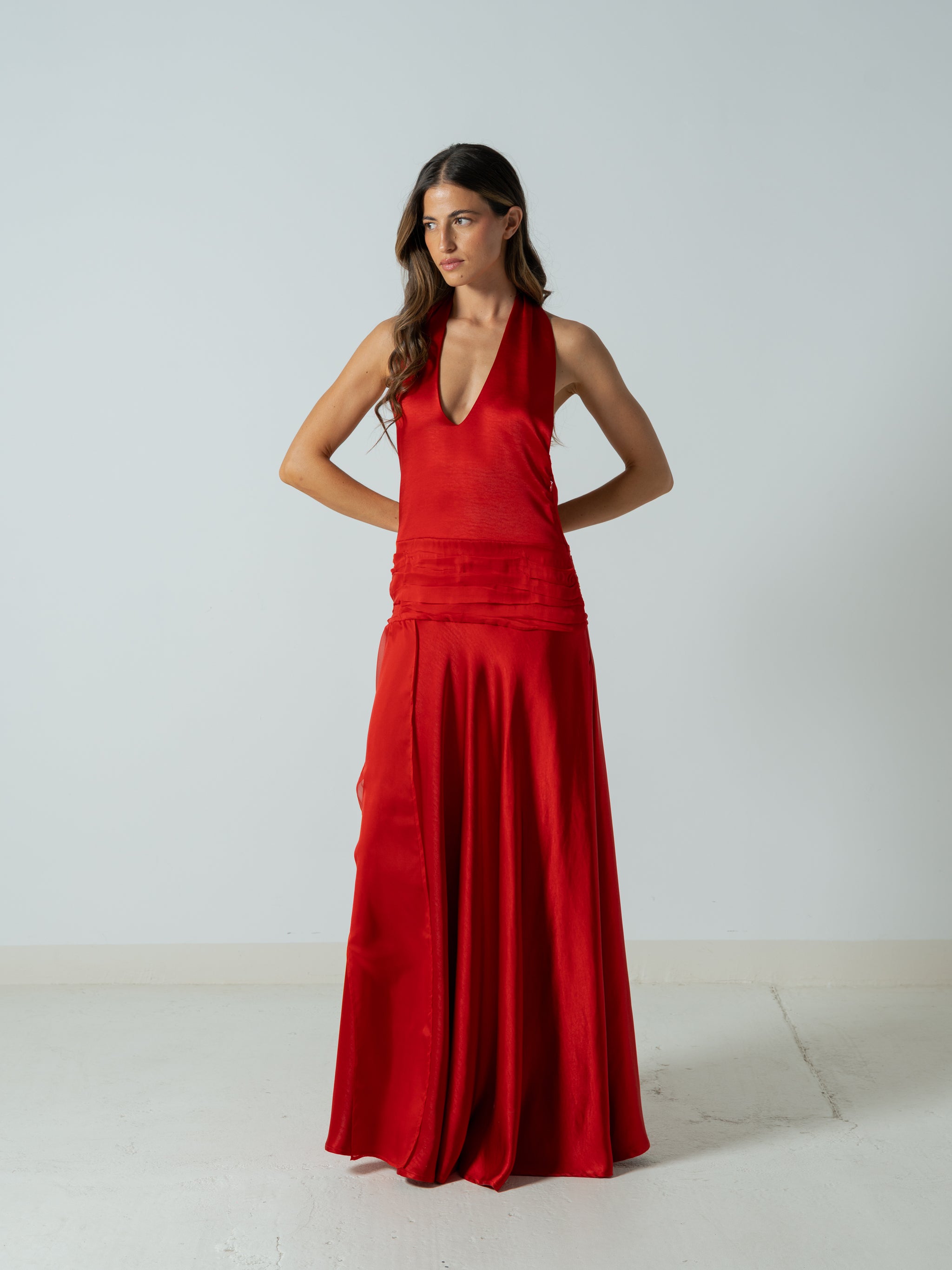 AMI ROUGE MAXI DRESS