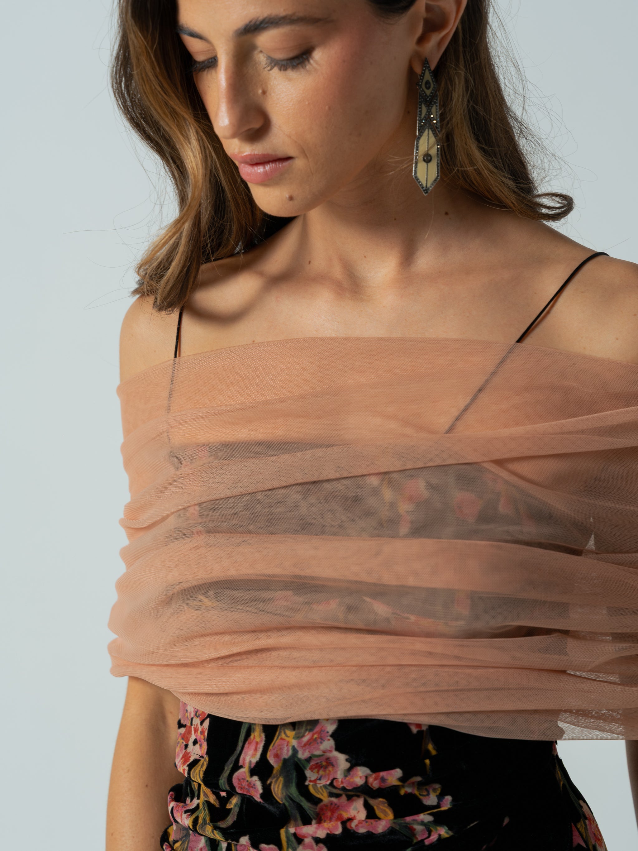 ROSE TULLE CAPE