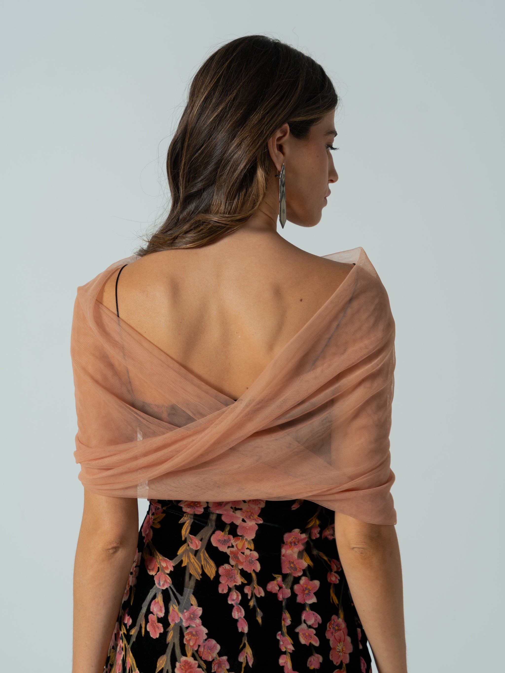 ROSE TULLE CAPE
