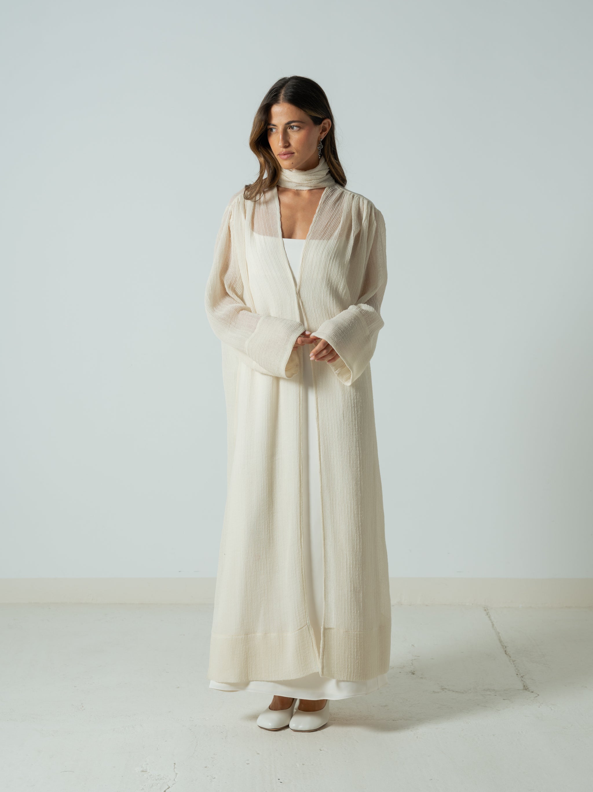 WHITE WOOL KAFTAN
