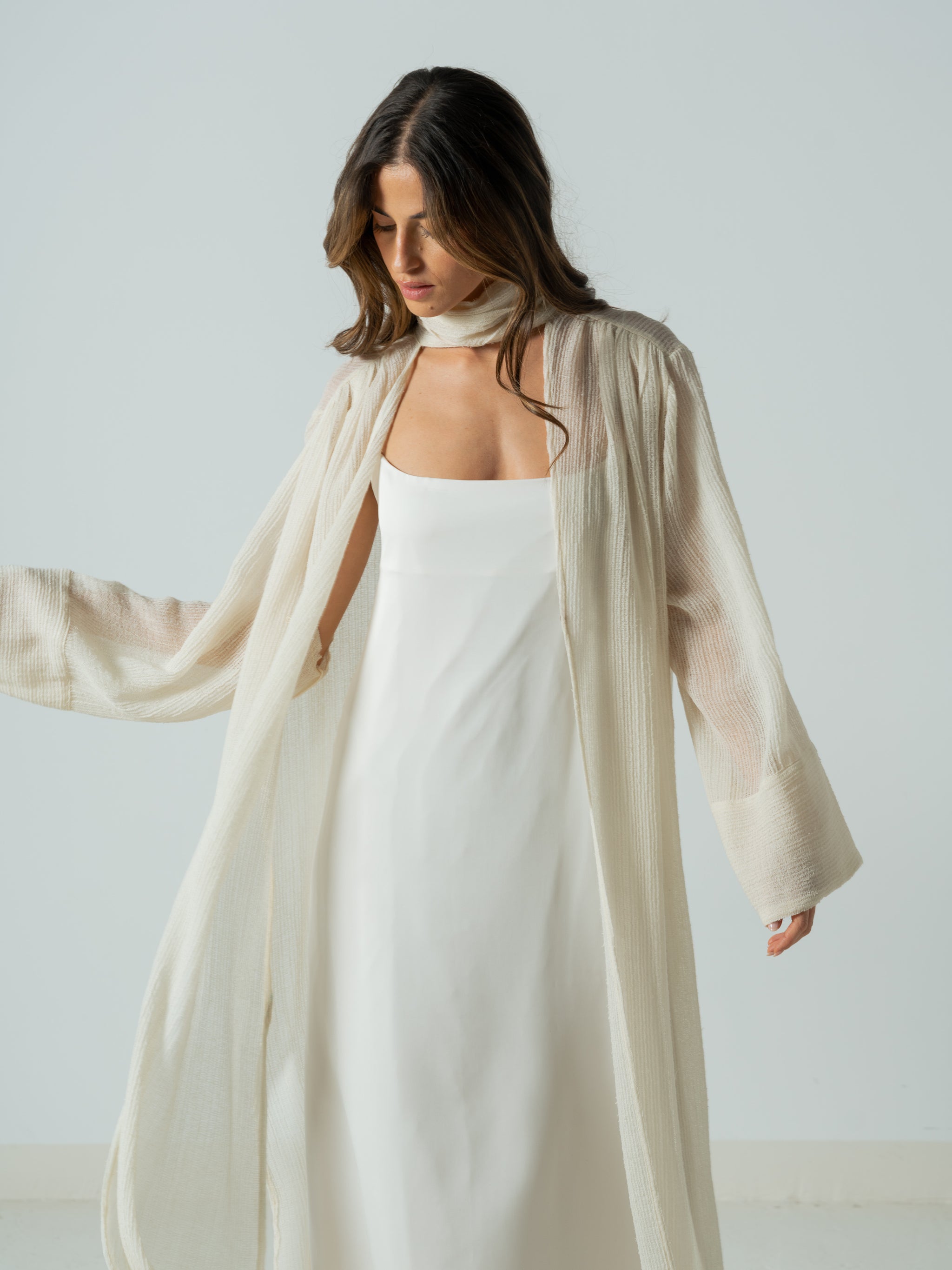 SIMONA WHITE SATIN DRESS