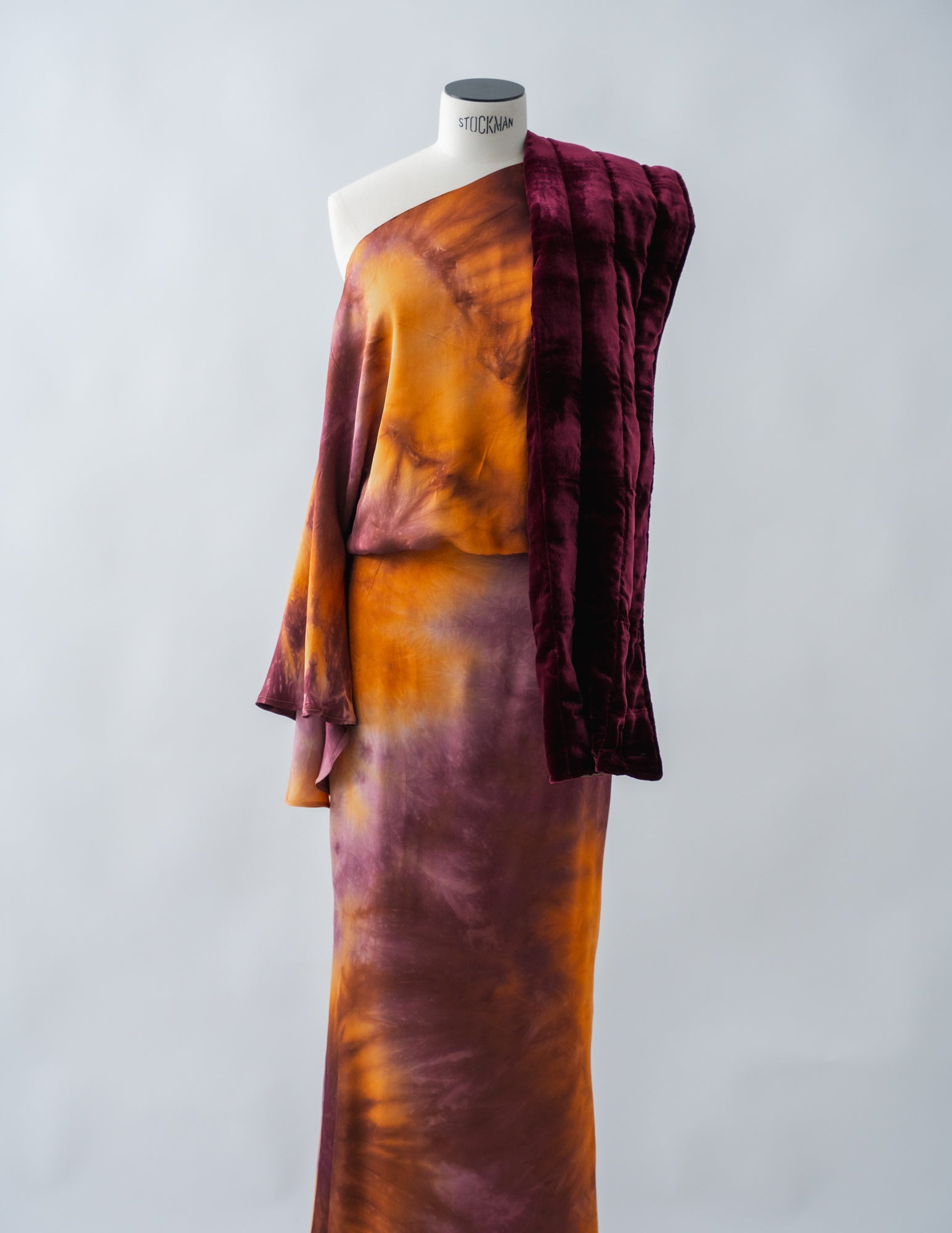 BURGUNDY SILK VELVET CAPE