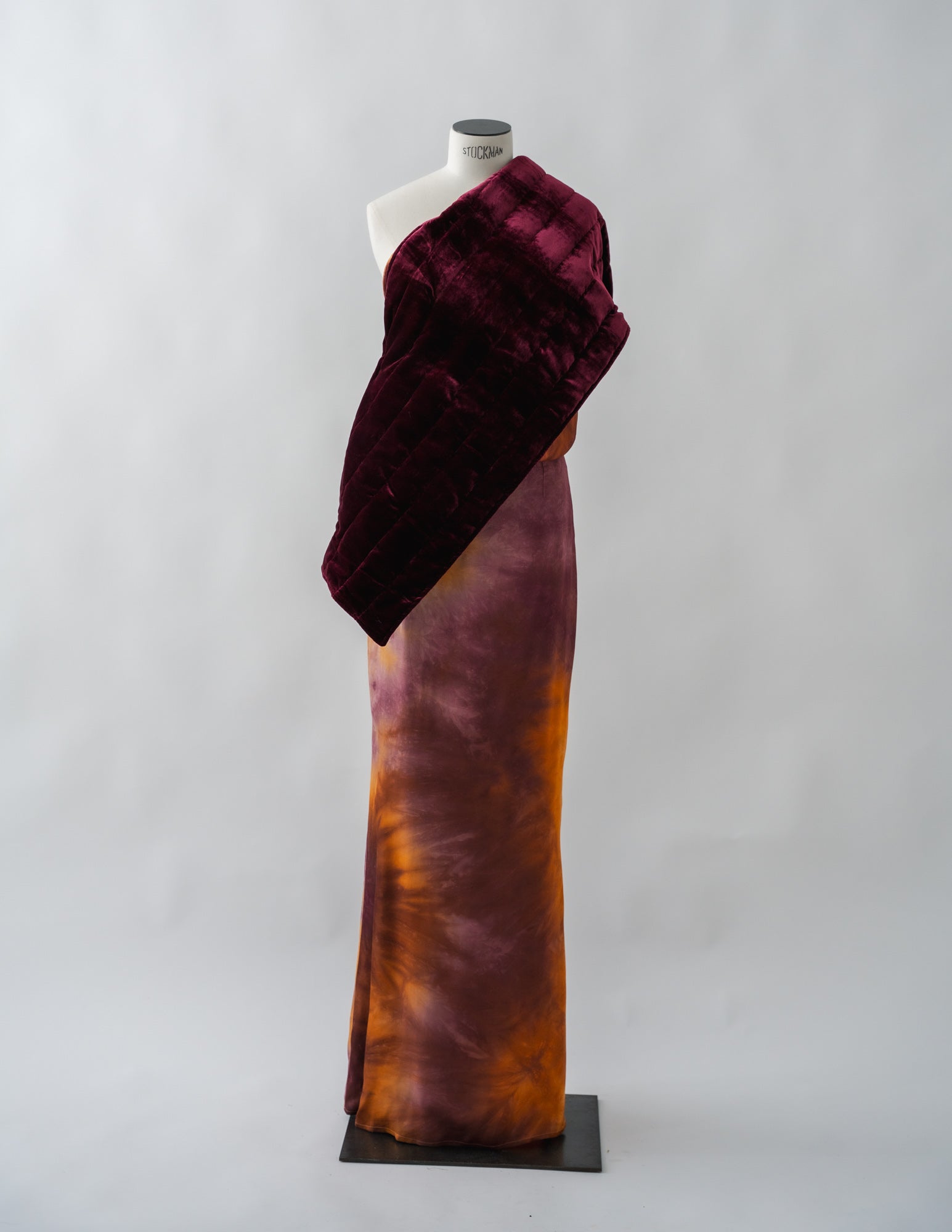 BURGUNDY SILK VELVET CAPE