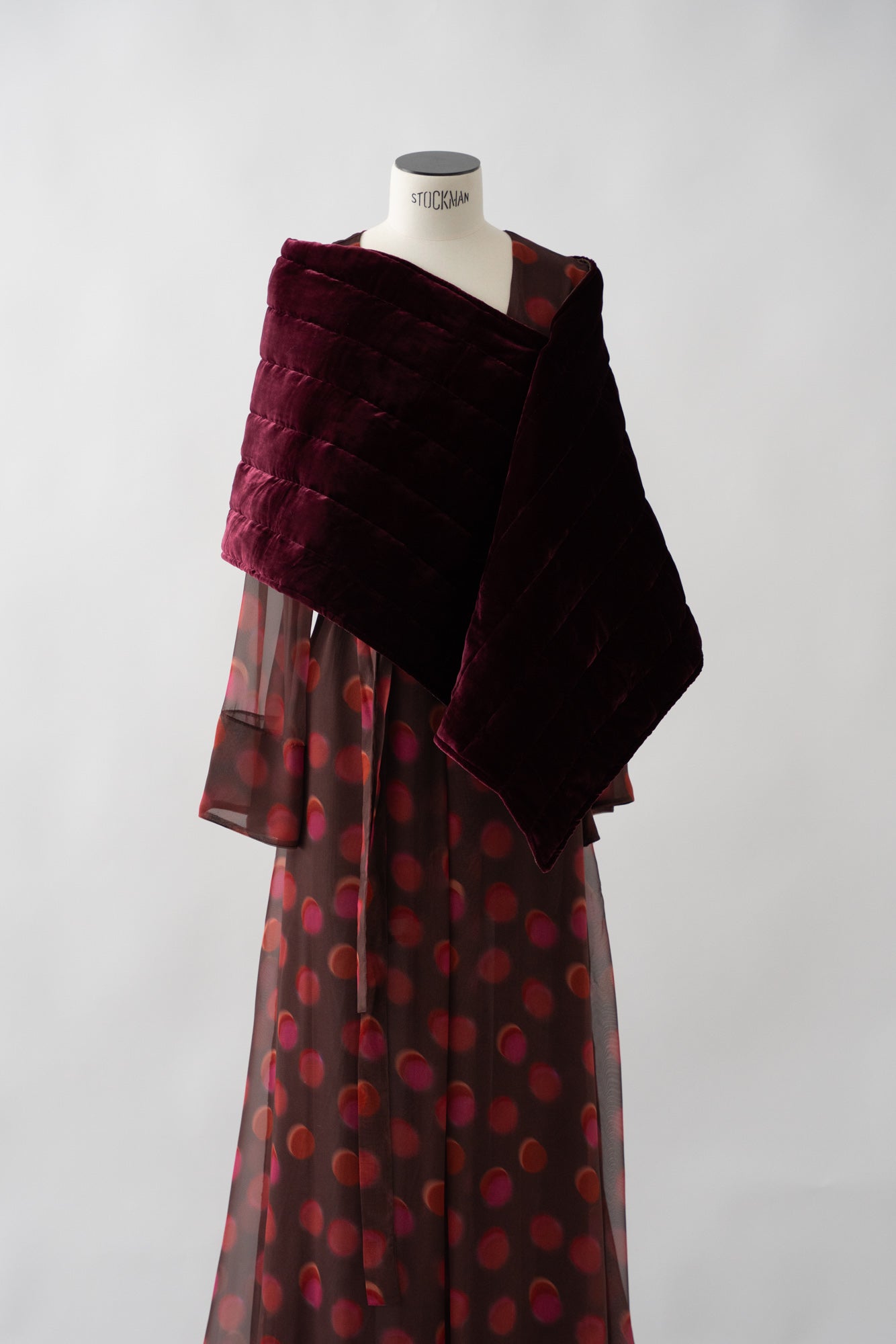BURGUNDY SILK VELVET CAPE