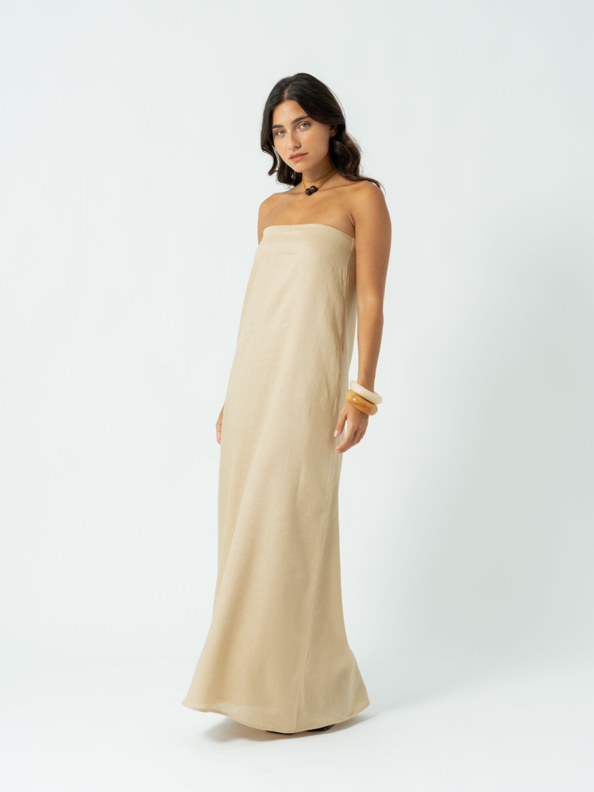 BELLA BEIGE MAXI DRESS