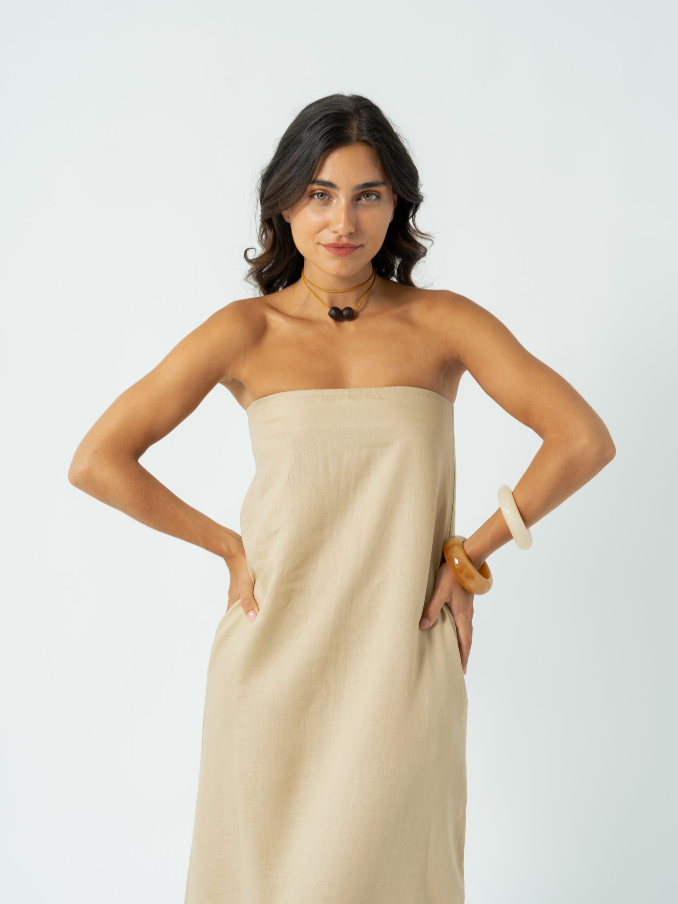 BELLA BEIGE MAXI DRESS