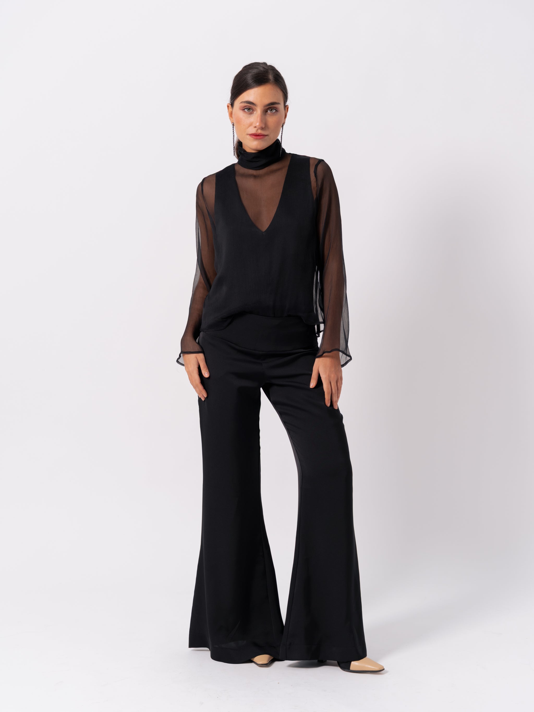 SILK BLACK BLOUSE