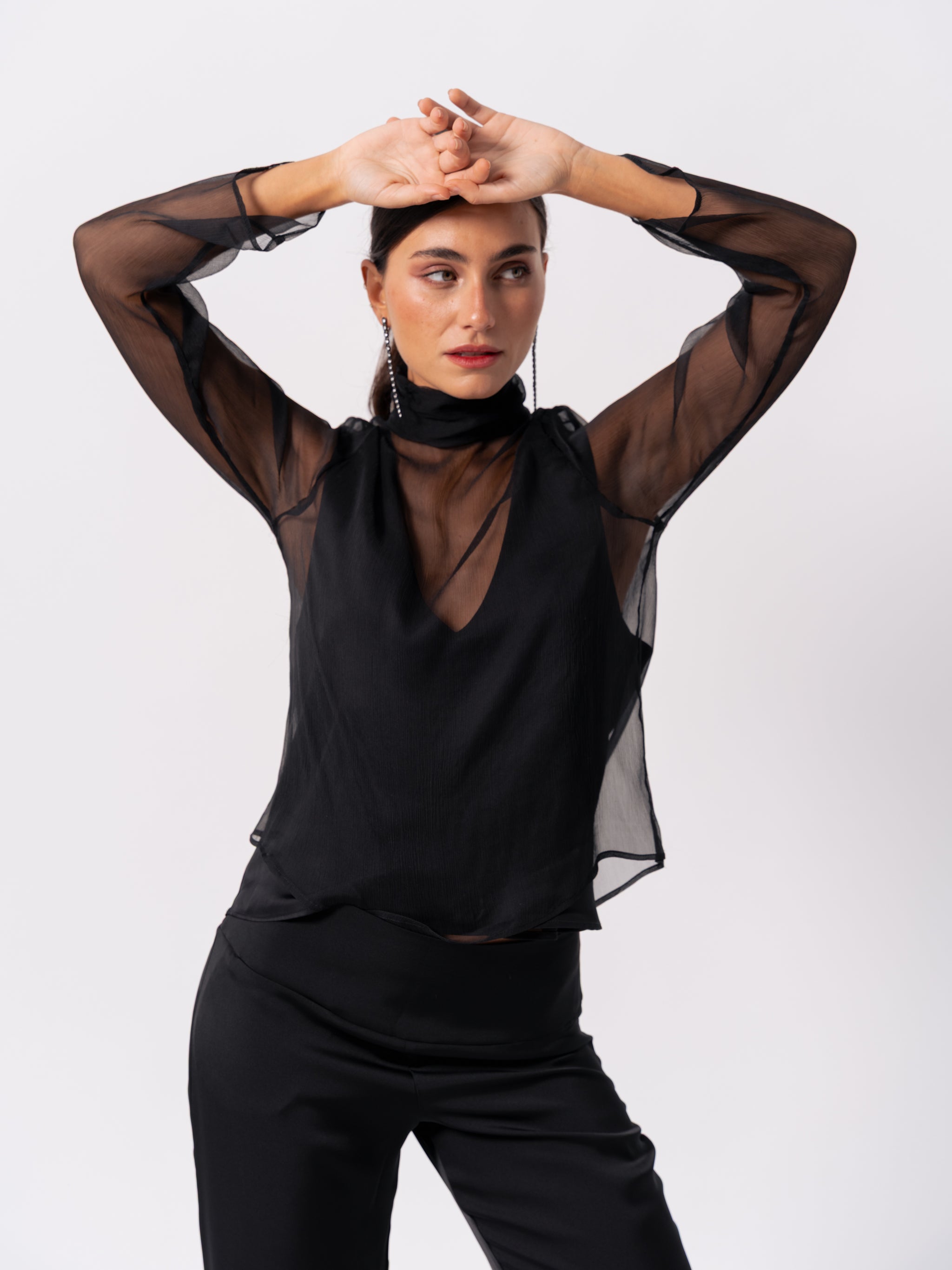 SILK BLACK BLOUSE