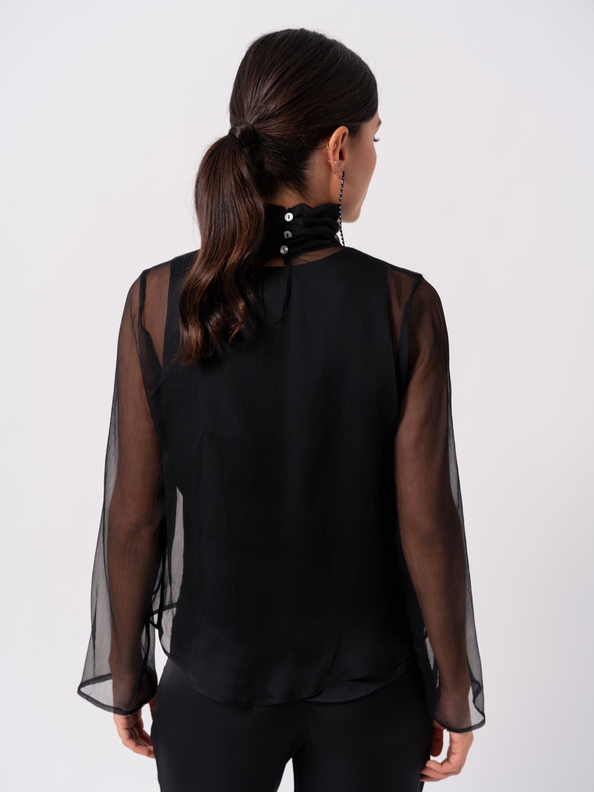 SILK BLACK BLOUSE