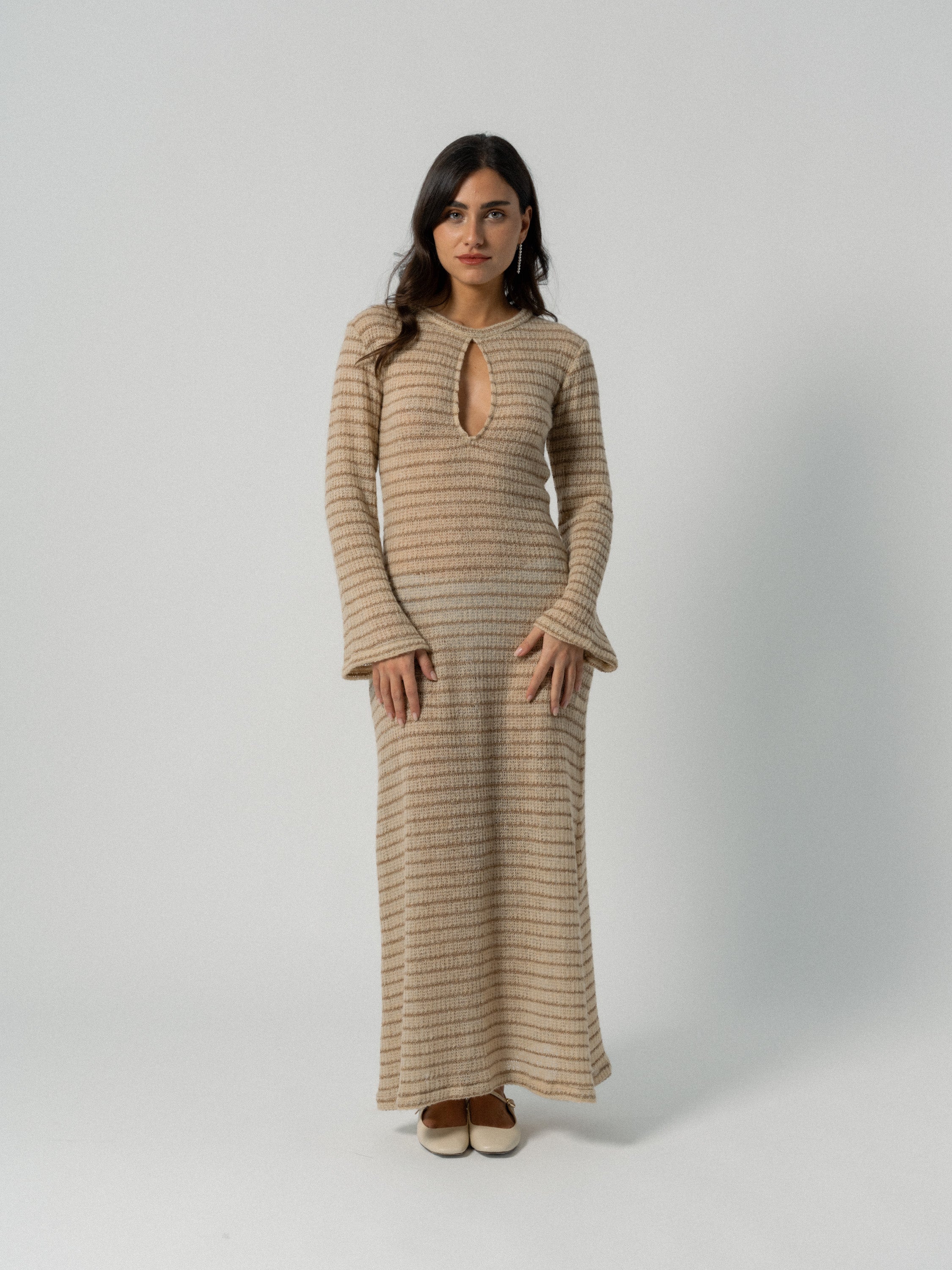 BEIGE MERENGUE LONG DRESS