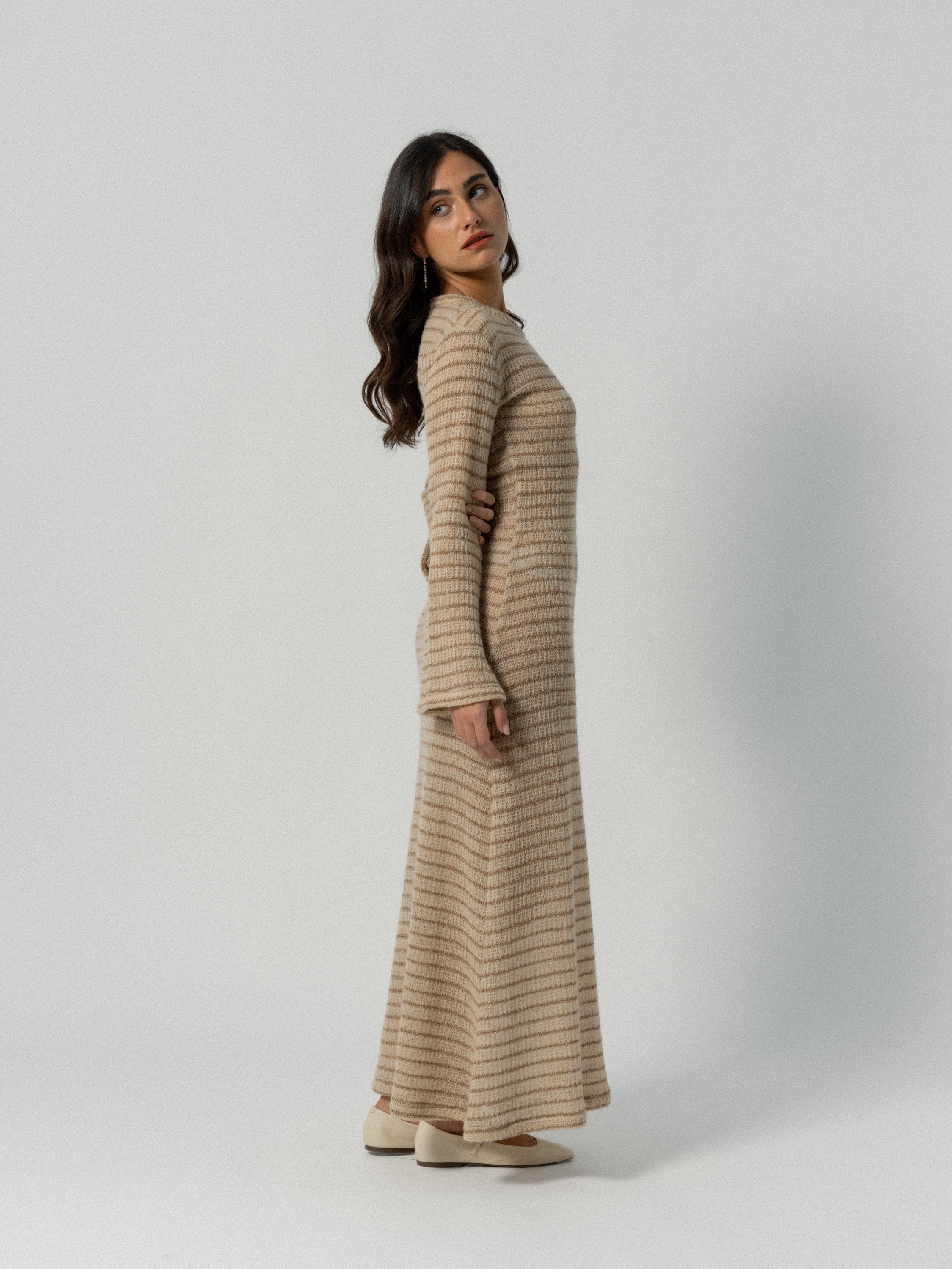 BEIGE MERENGUE LONG DRESS