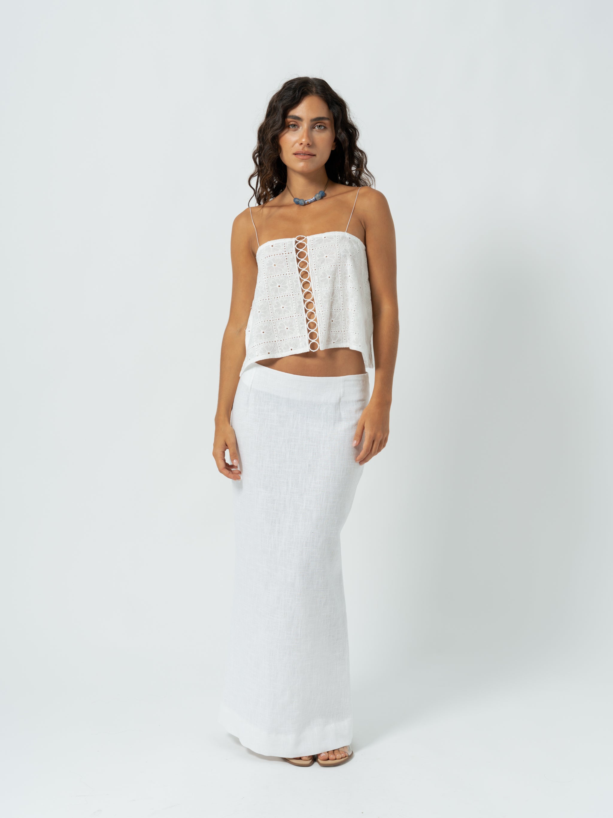 NOA WHITE LINEN SKIRT