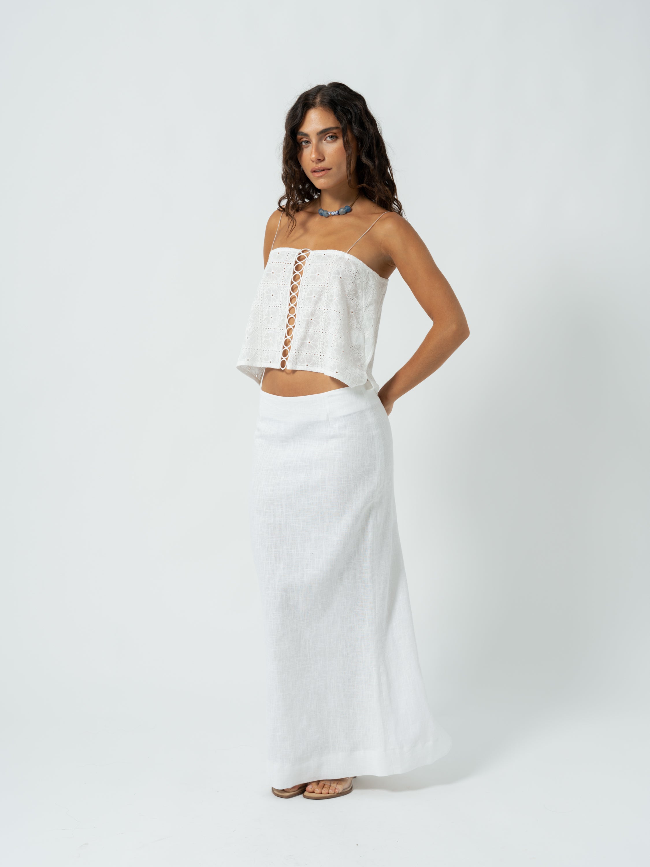 NOA WHITE LINEN SKIRT
