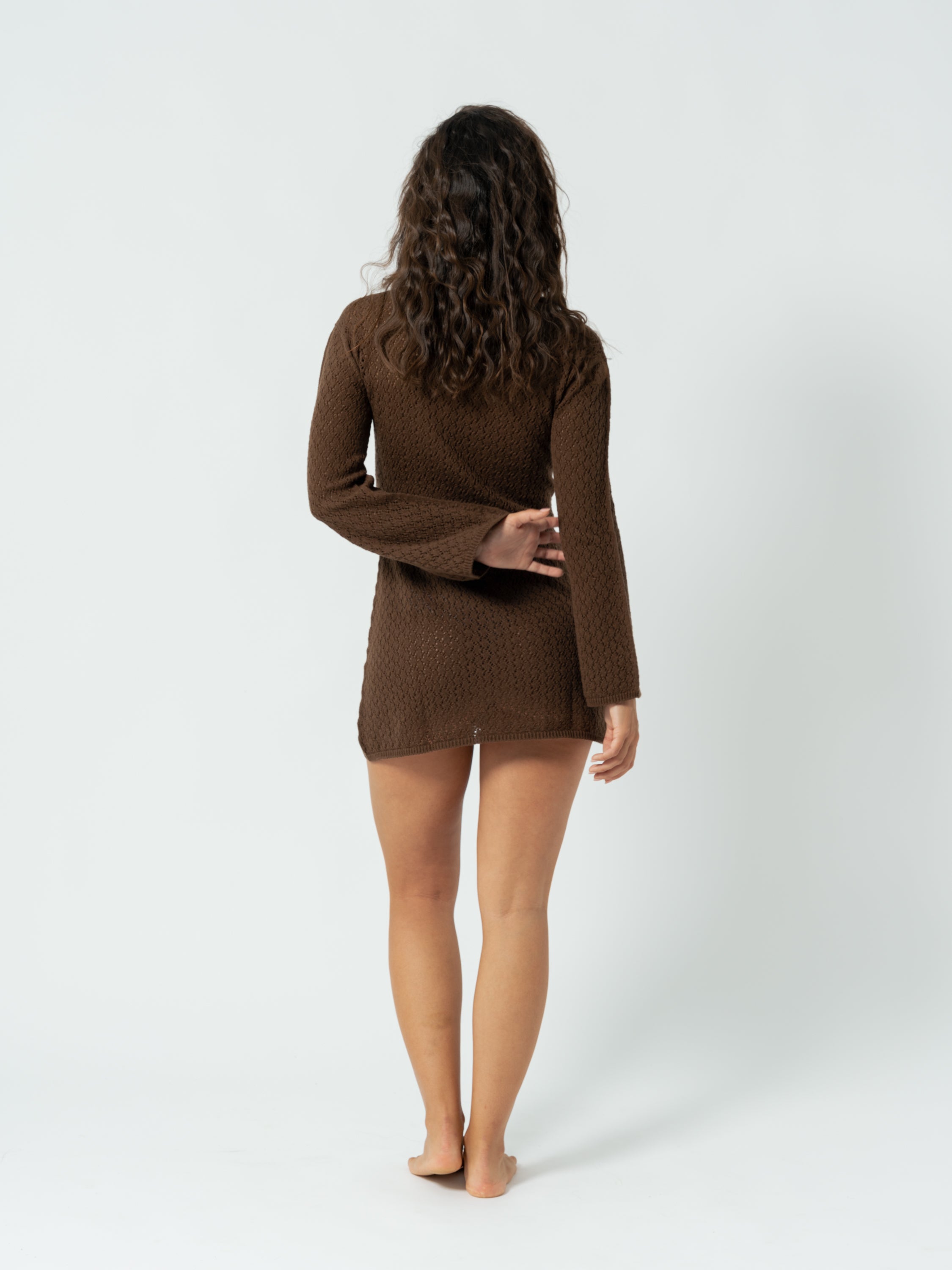 MATILDA BROWN MINI DRESS