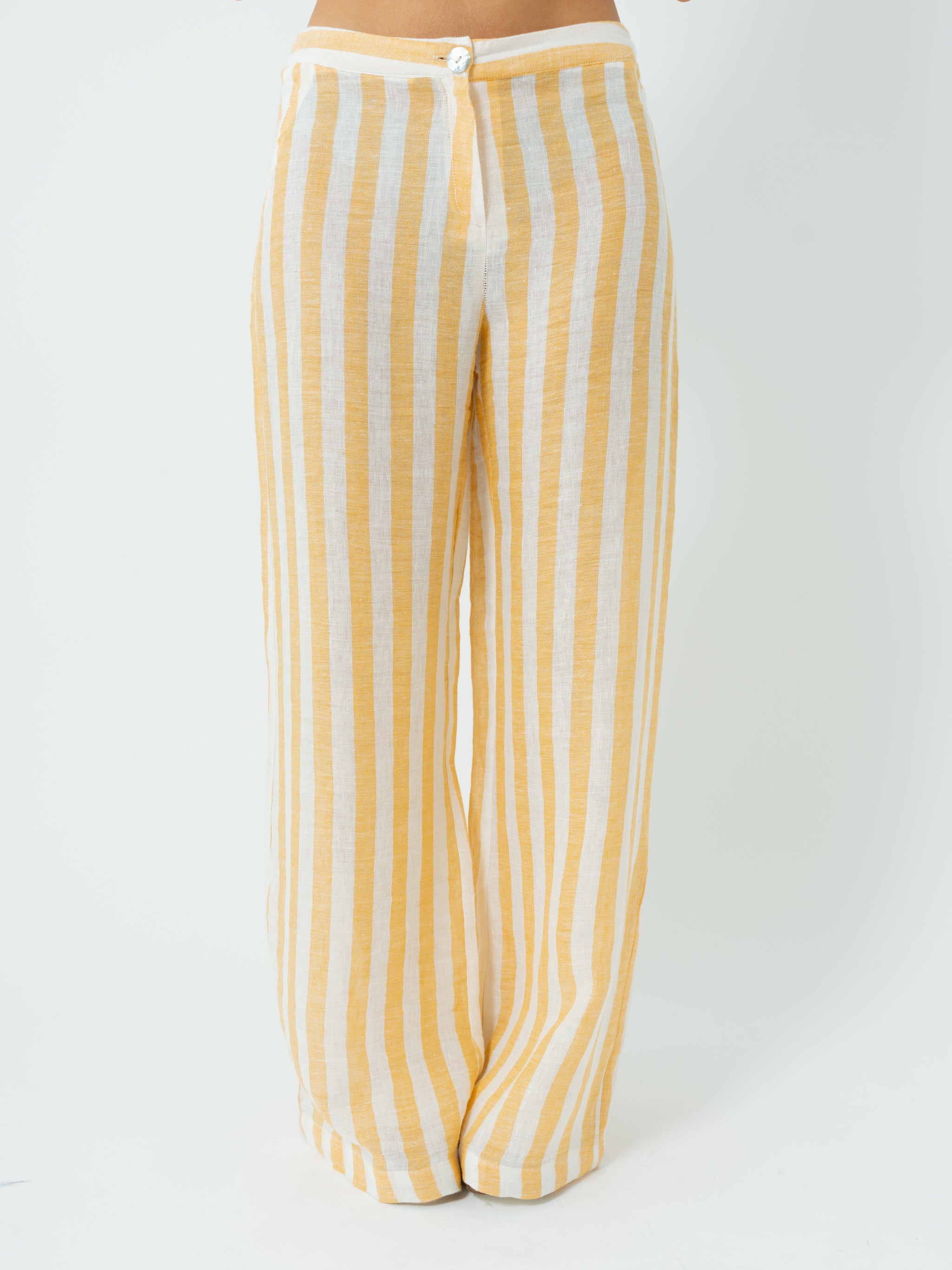 YELLOW STRIPED TROUSERS