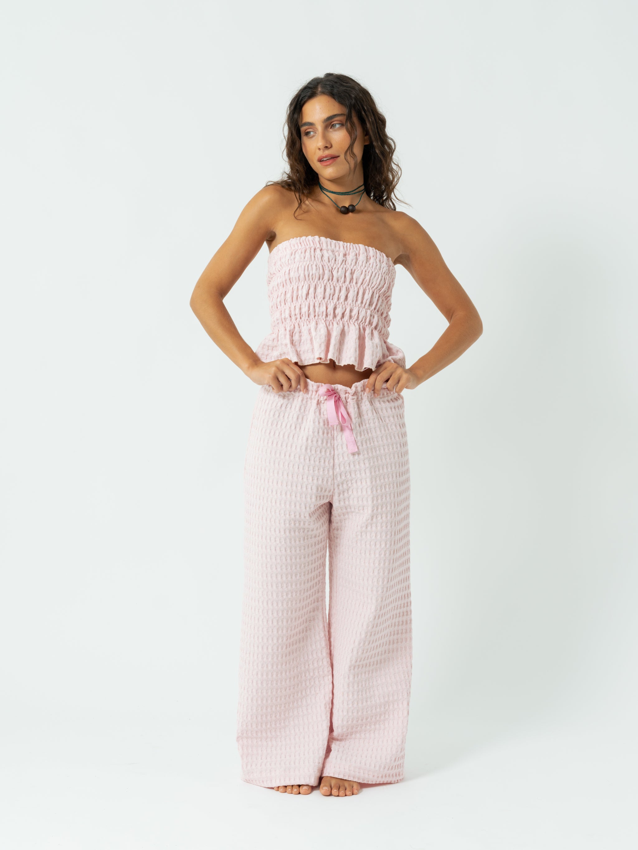 WAFFLE PINK TROUSERS