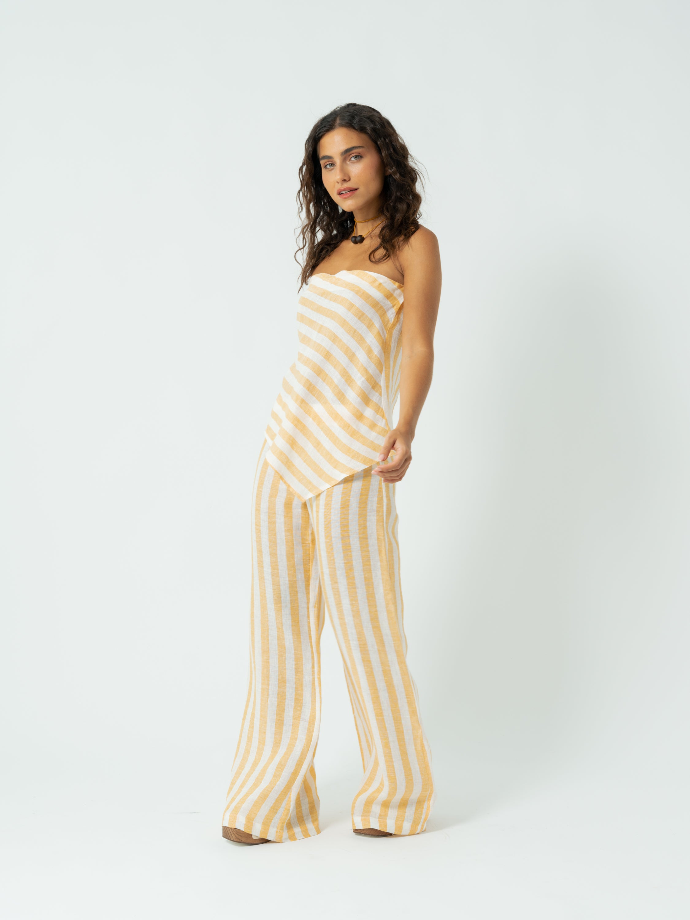 YELLOW STRIPED TROUSERS