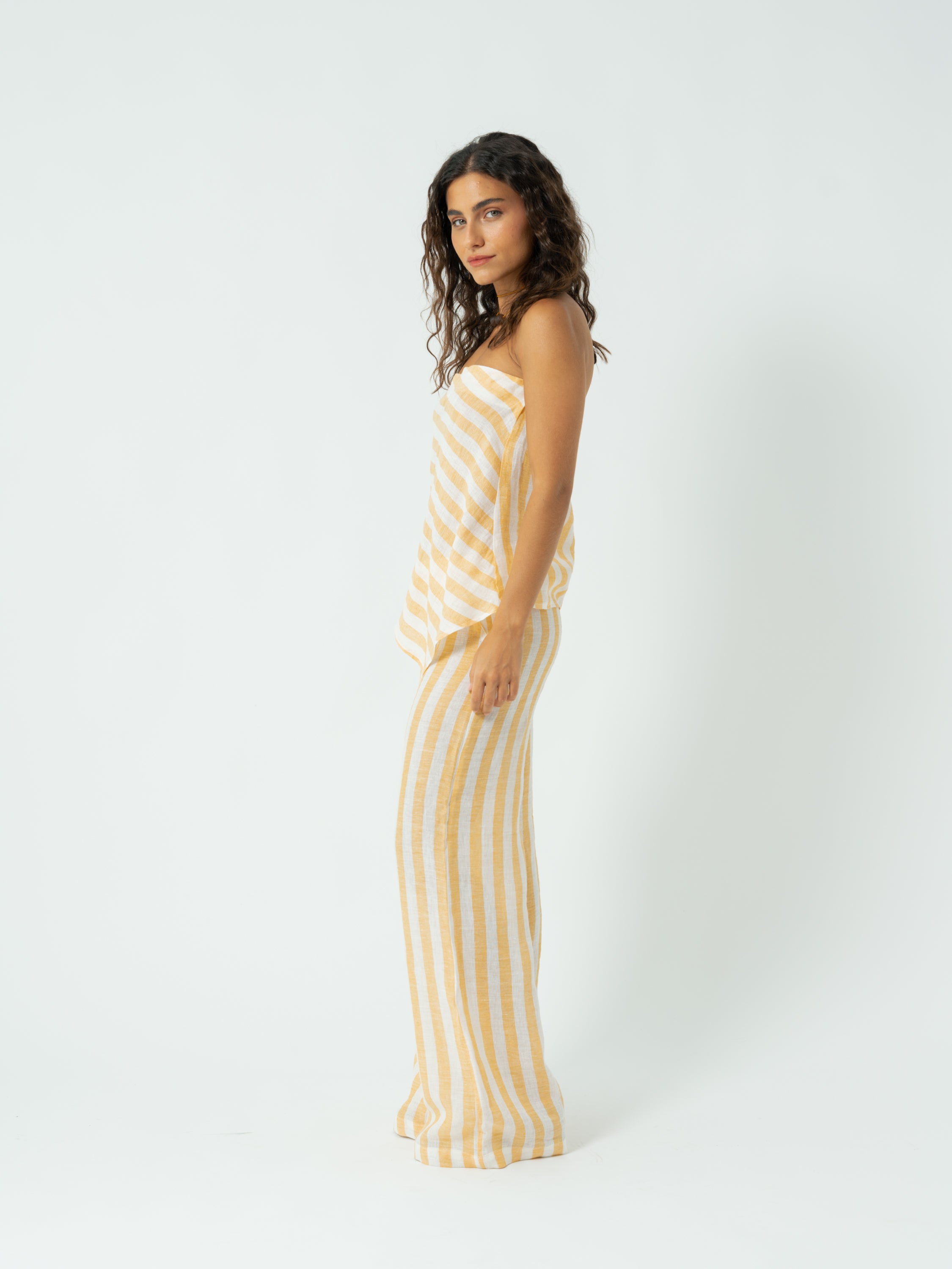 YELLOW STRIPED TROUSERS