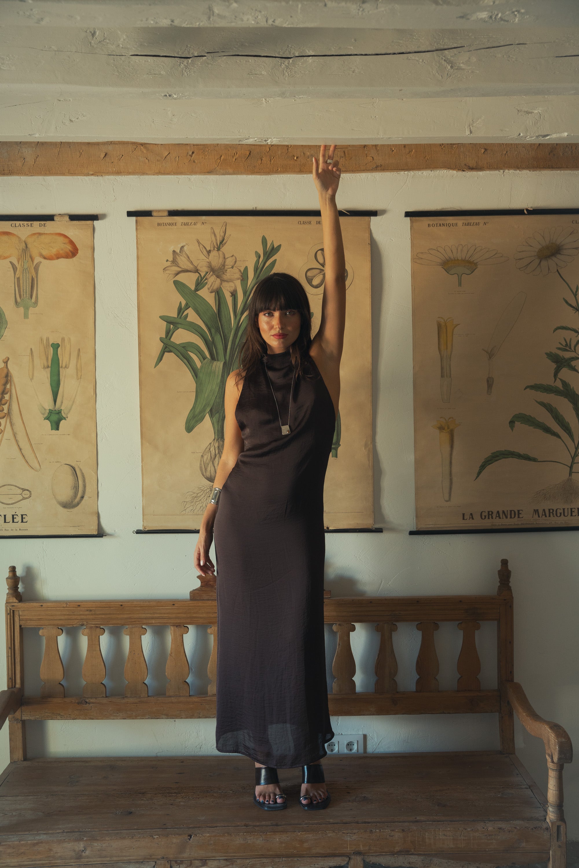 CHOCOLATE LONG DRESS