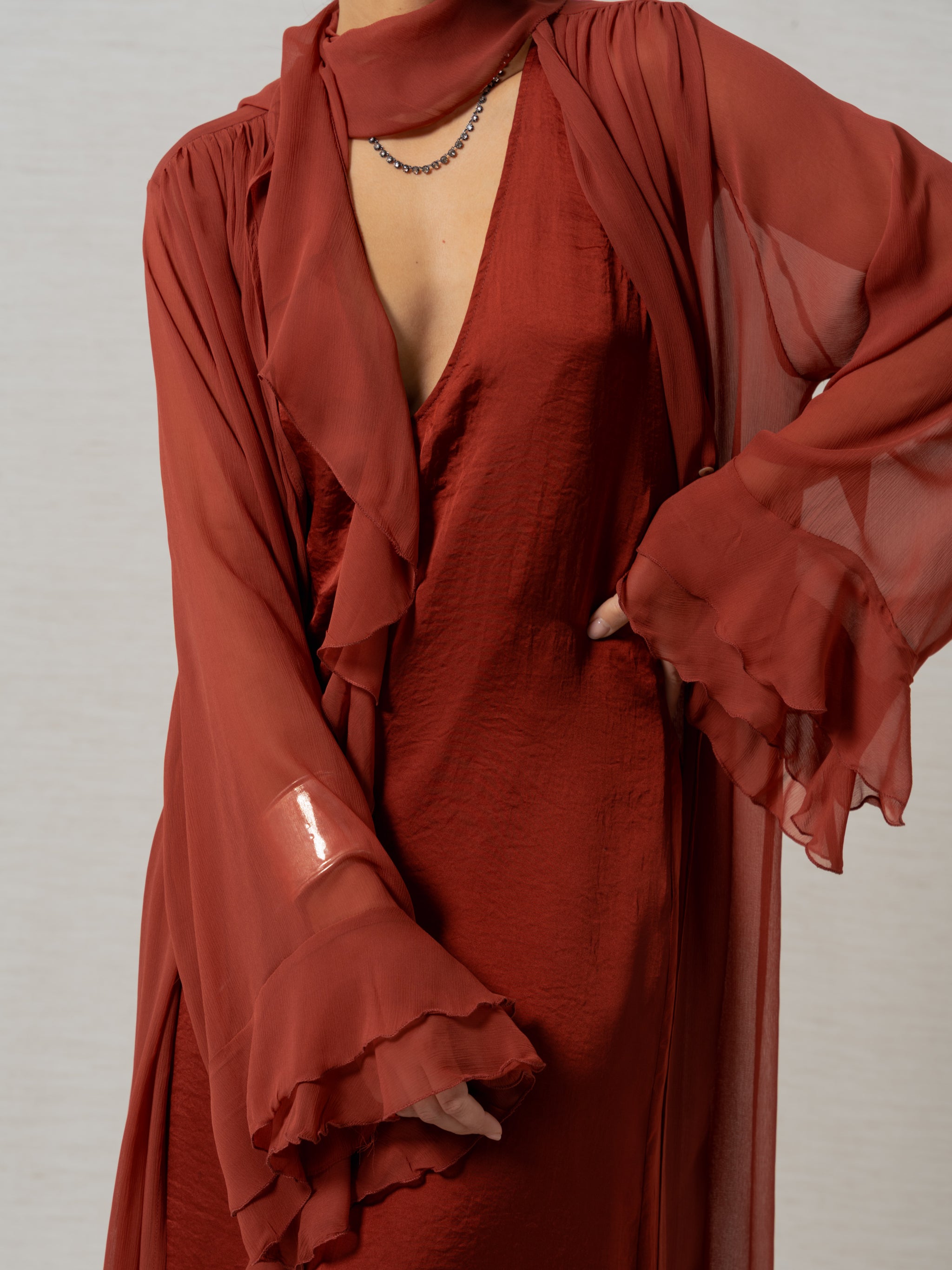 LIGHT WINE KAFTAN SET