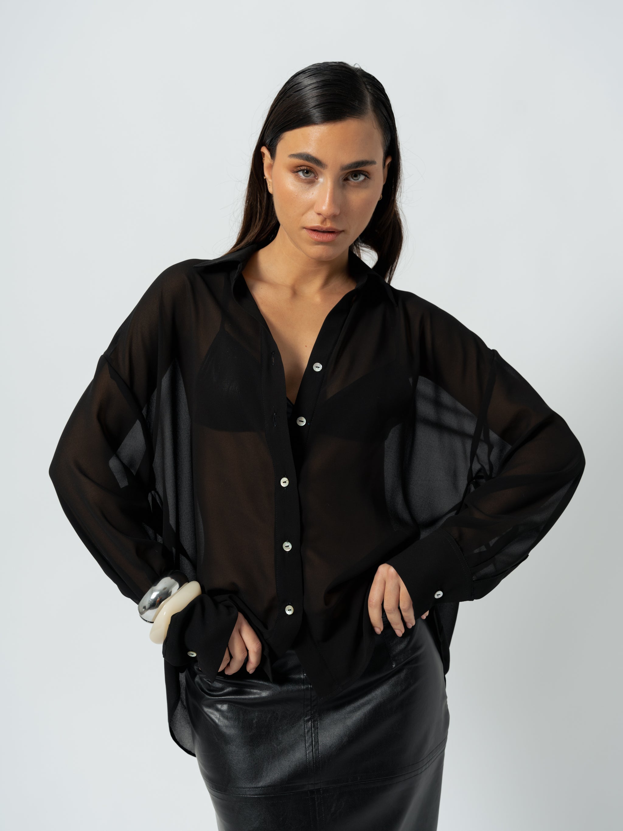 BLACK UNIFORM BLOUSE