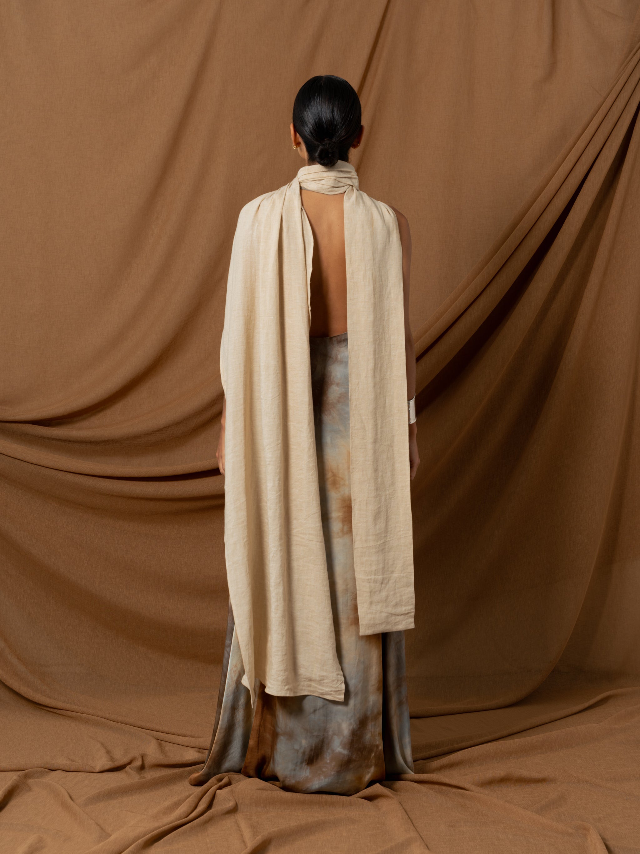 BEIGE LINEN CAPE