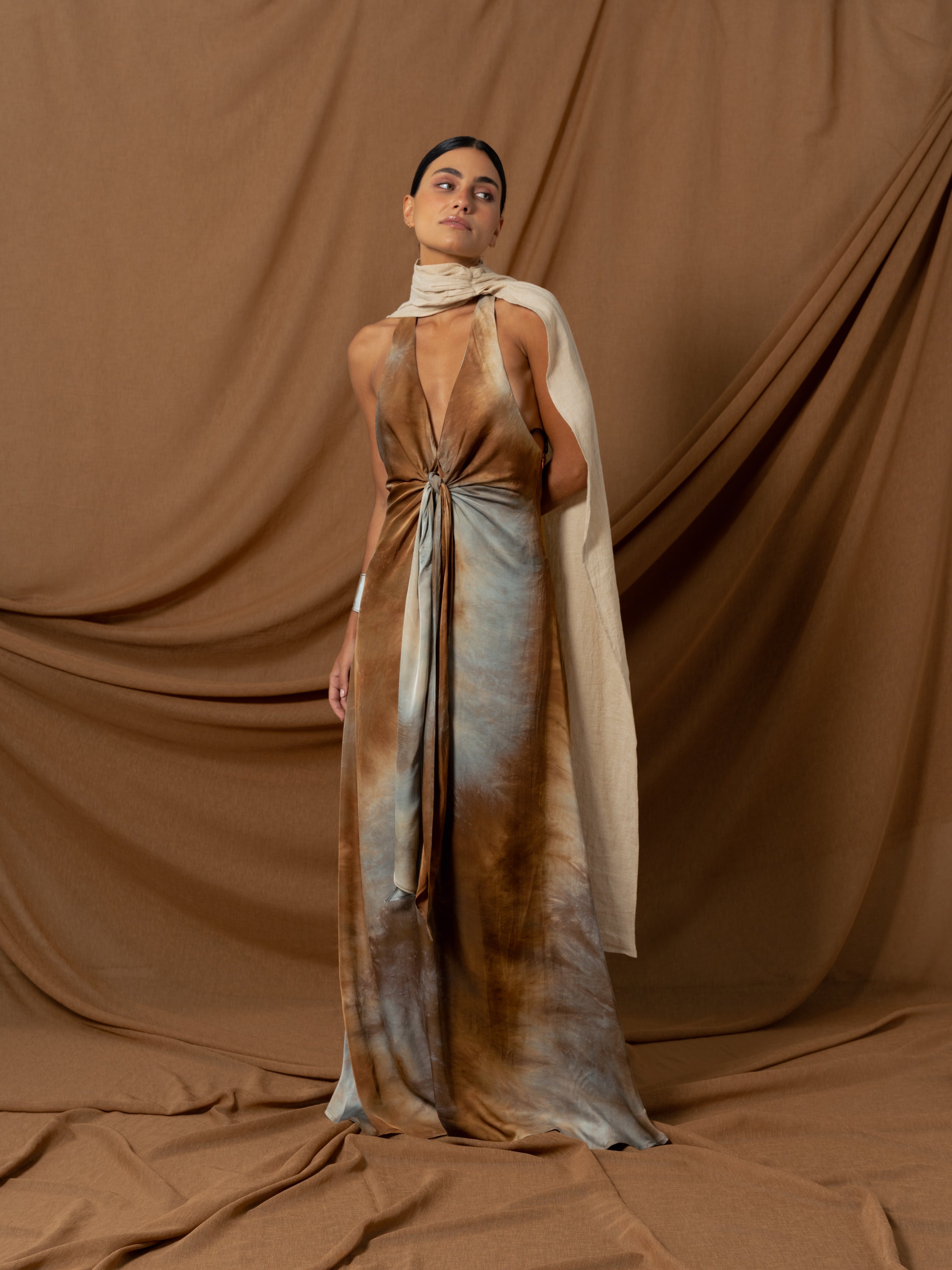 BEIGE LINEN CAPE