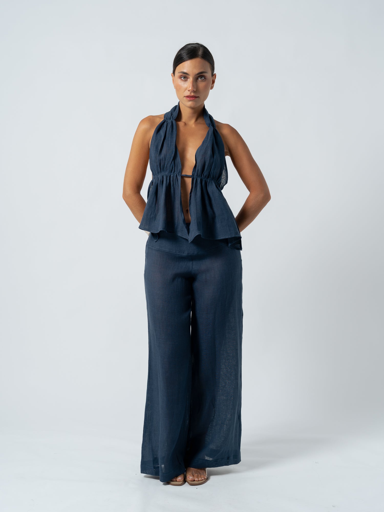 OLIVIA NAVY TROUSERS