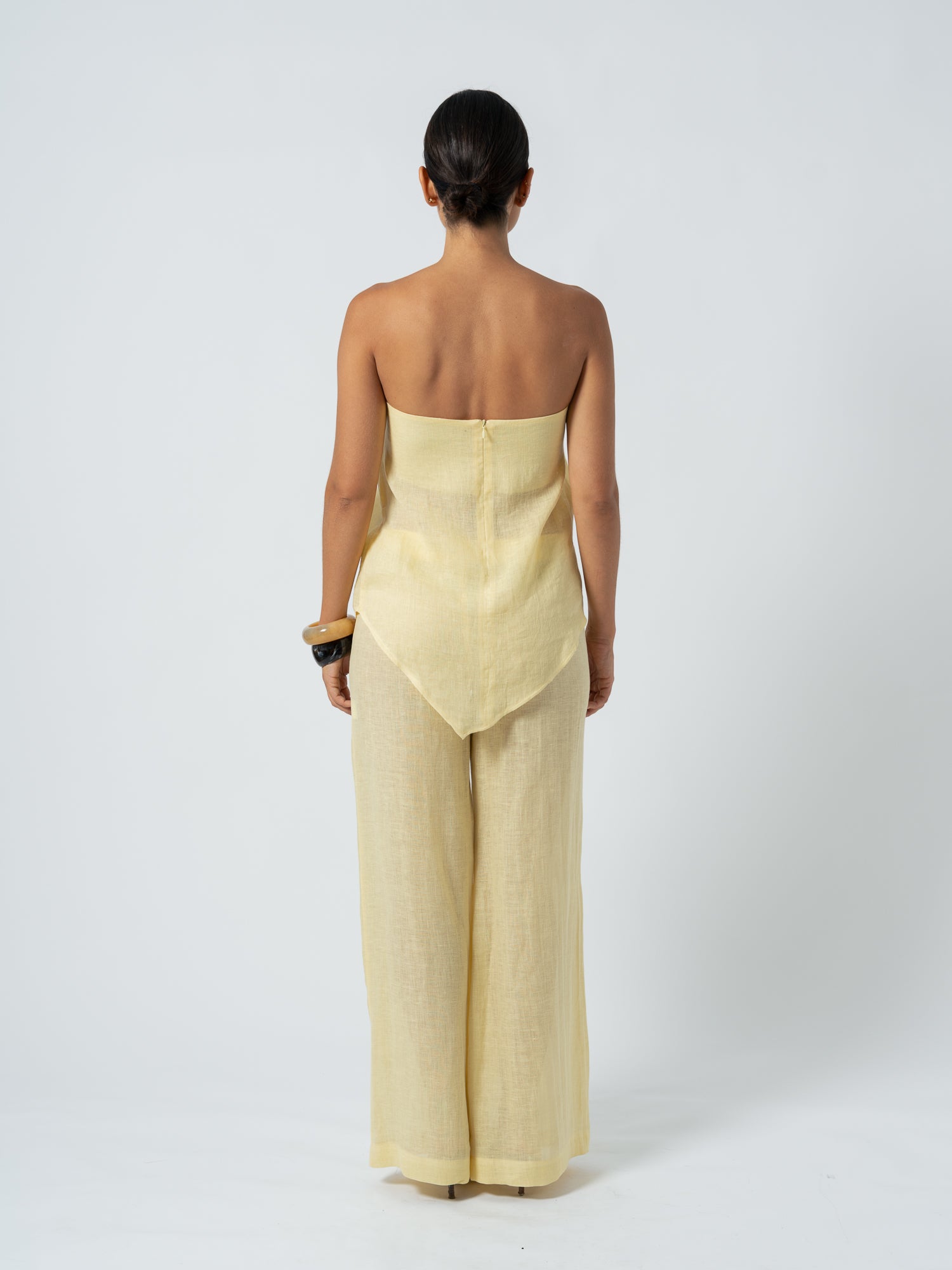 YELLOW LINEN TROUSERS