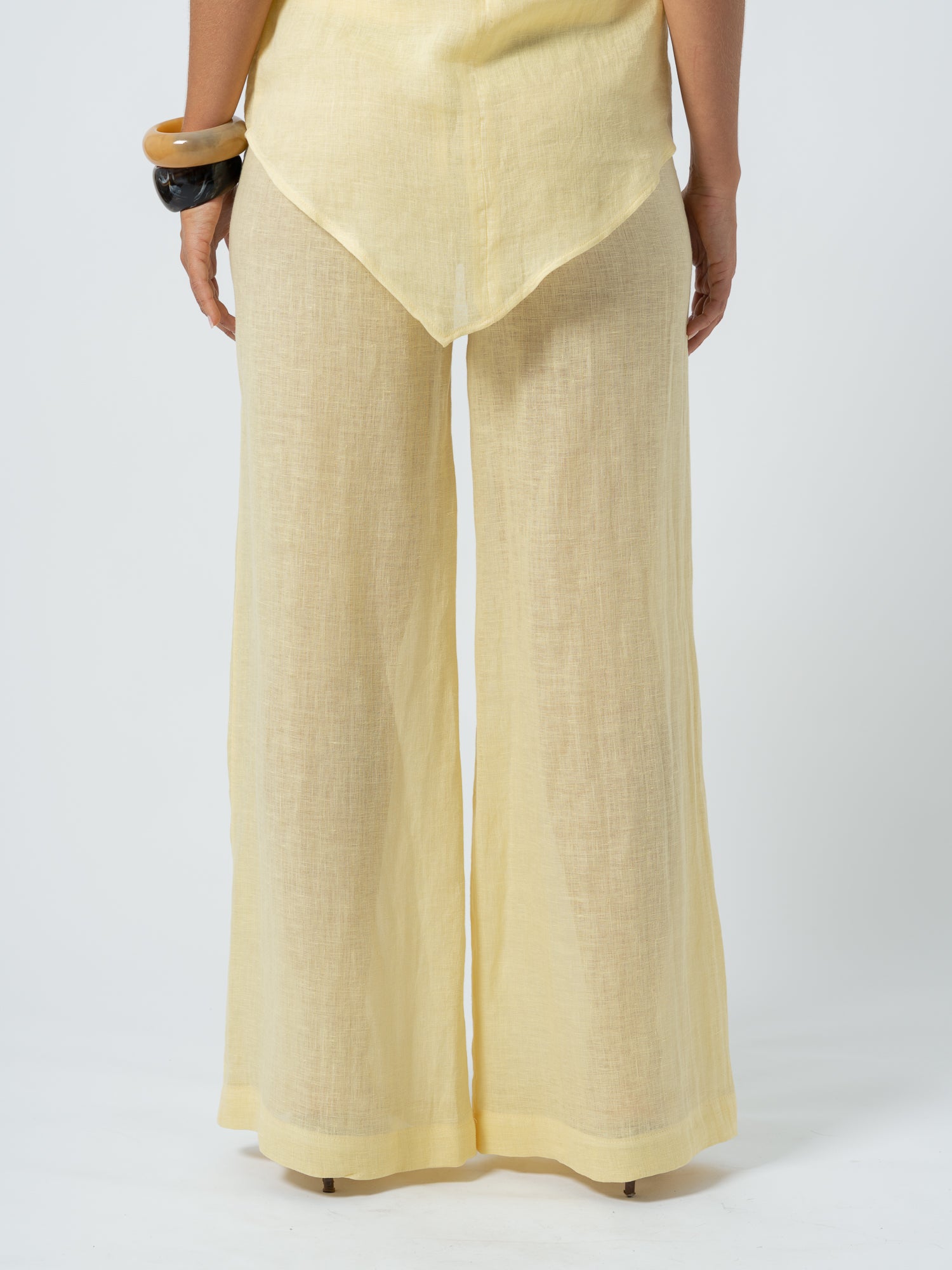 YELLOW LINEN TROUSERS