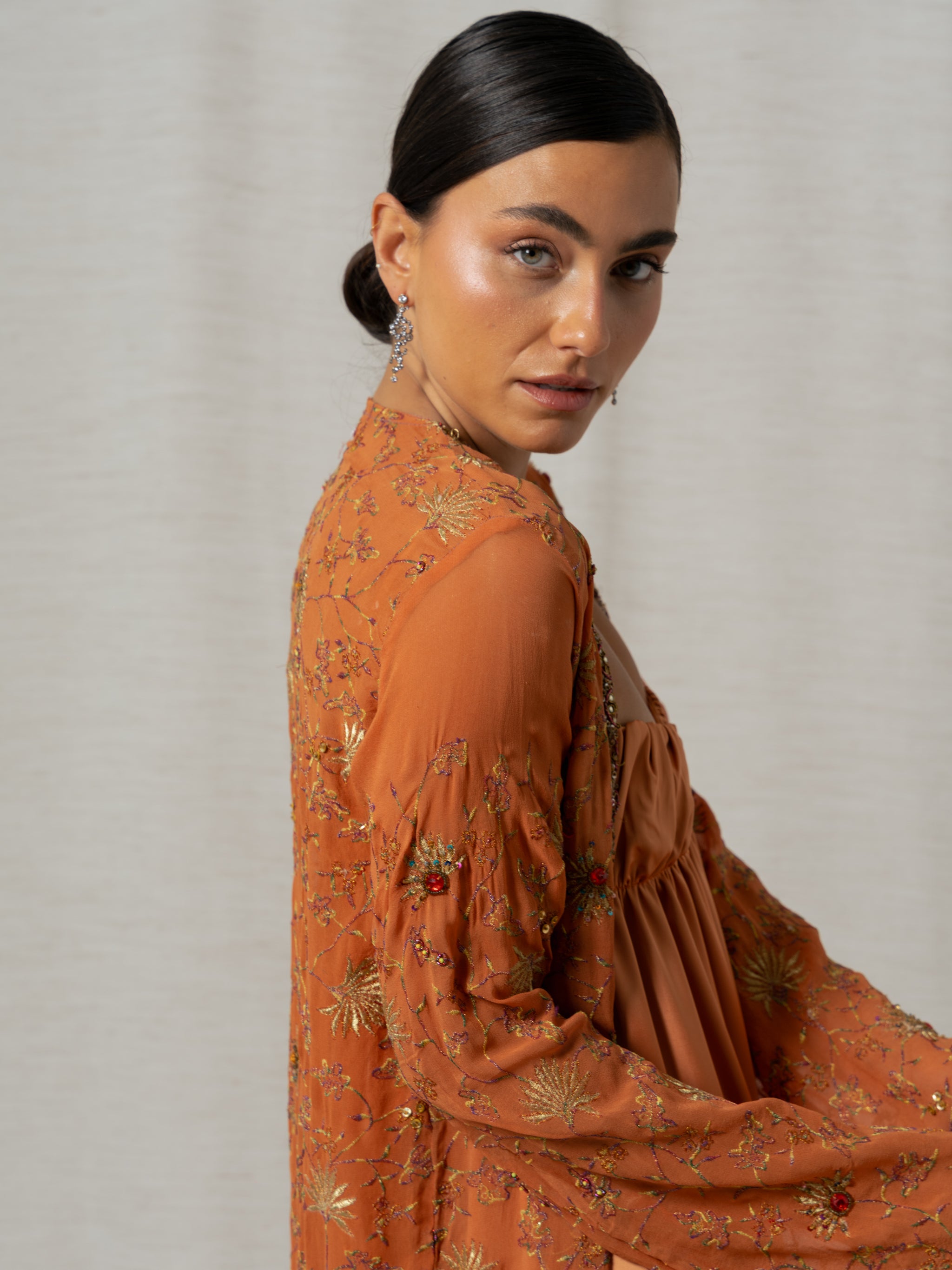 NISHA ORANGE KAFTAN